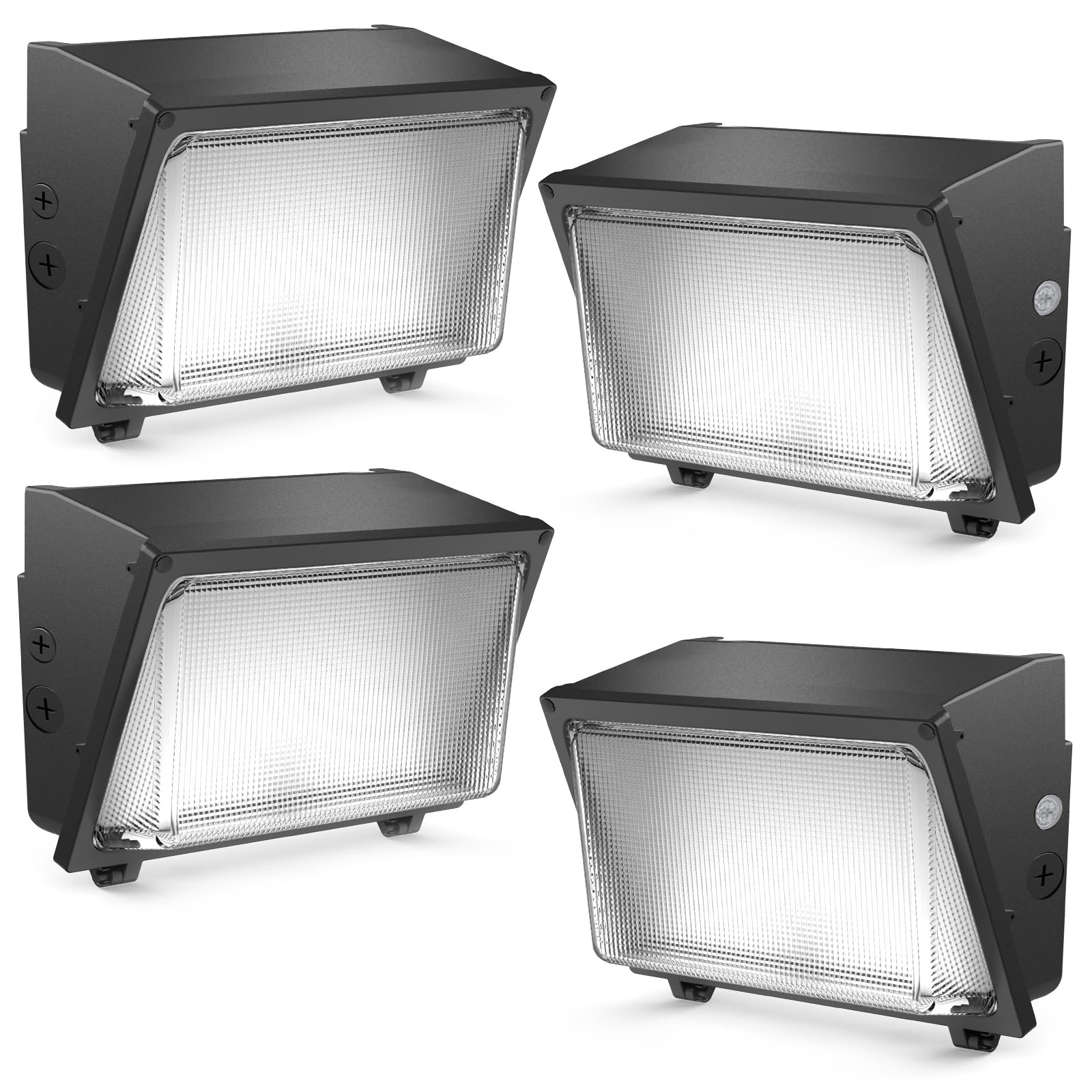 Hyperlite Led Wall Pack Light: 120W Glass Lens Led Wall Packs Outside Lighting - 18000Lm Flood Lights Outdoor With Photocell 4 Packs For Area Parking Lot Driveway Ul Listed