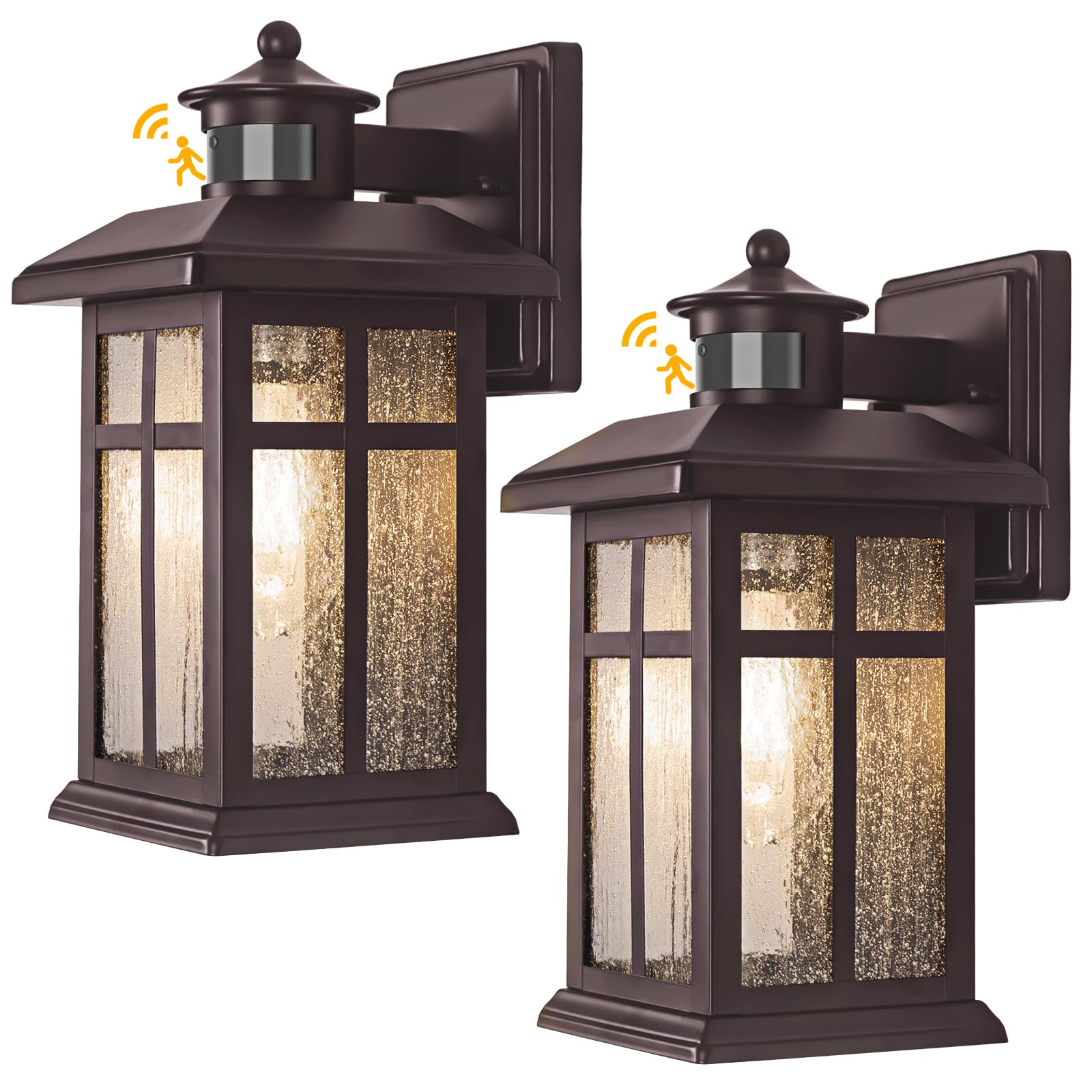2 Packs Motion Sensor Outdoor Lights- Outdoor Porch Lights Light Fixtures Motion Sensor Bronze, Porch Lights Outdoor Bronze, Ext