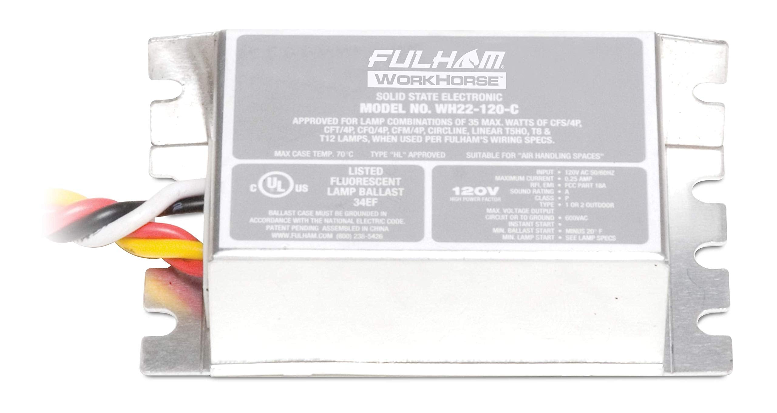 Fulham Wh22-120-C Workhorse Adaptable Ballast - 120V, White
