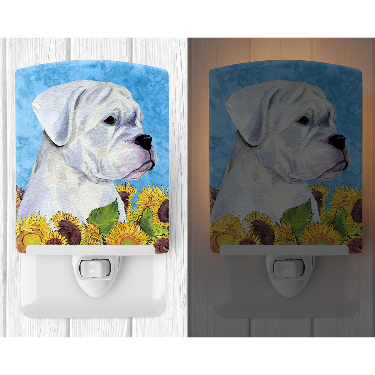 Carolines Treasures Ceramic Night Light, Boxer Design, UL-Certified, 6x4x3 inches, Ideal for Bedroom, Bathroom, Nursery, Multicolor