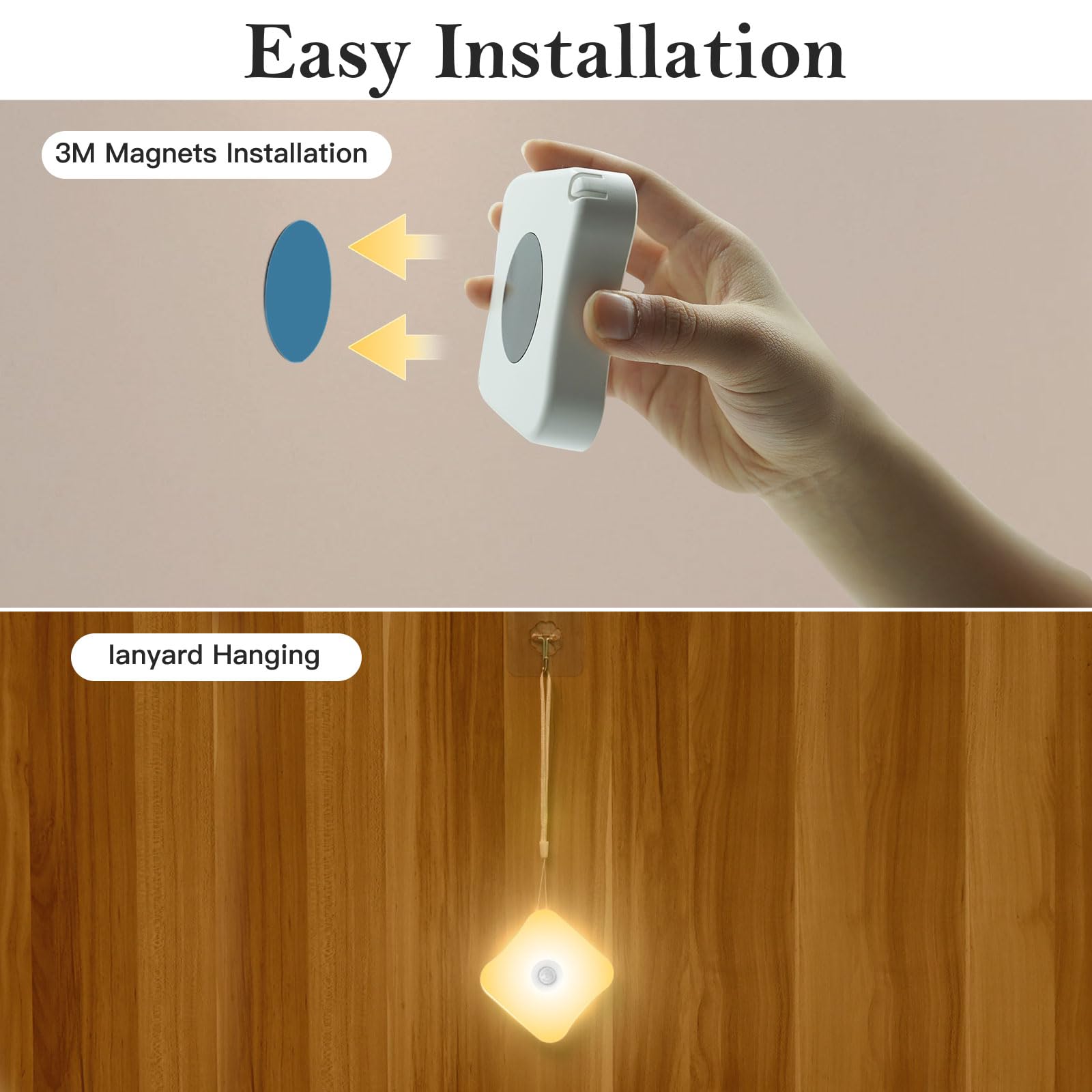 Bestendony Motion Sensor Lights Indoor Rechargeable Stair Light Stick Up Motion Detection Lights Rechargeable Battery Night Ligh