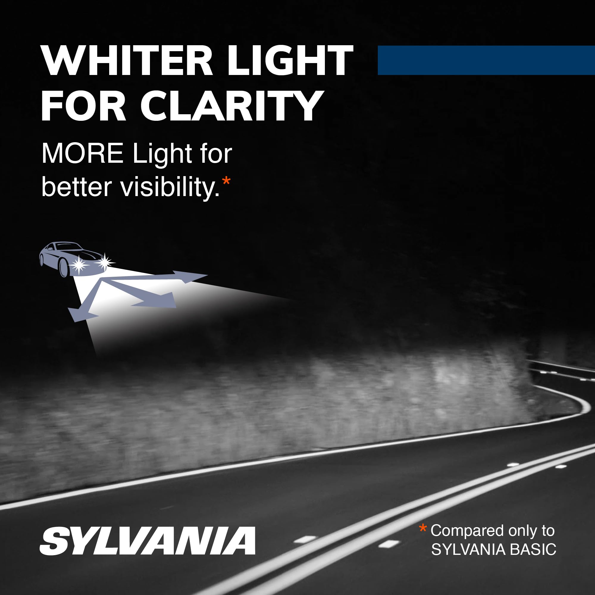 SYLVANIA 9006XS SilverStar Halogen Headlight Bulbs, High/Low Beam & Fog, Brighter Whiter Light, 2-Pack