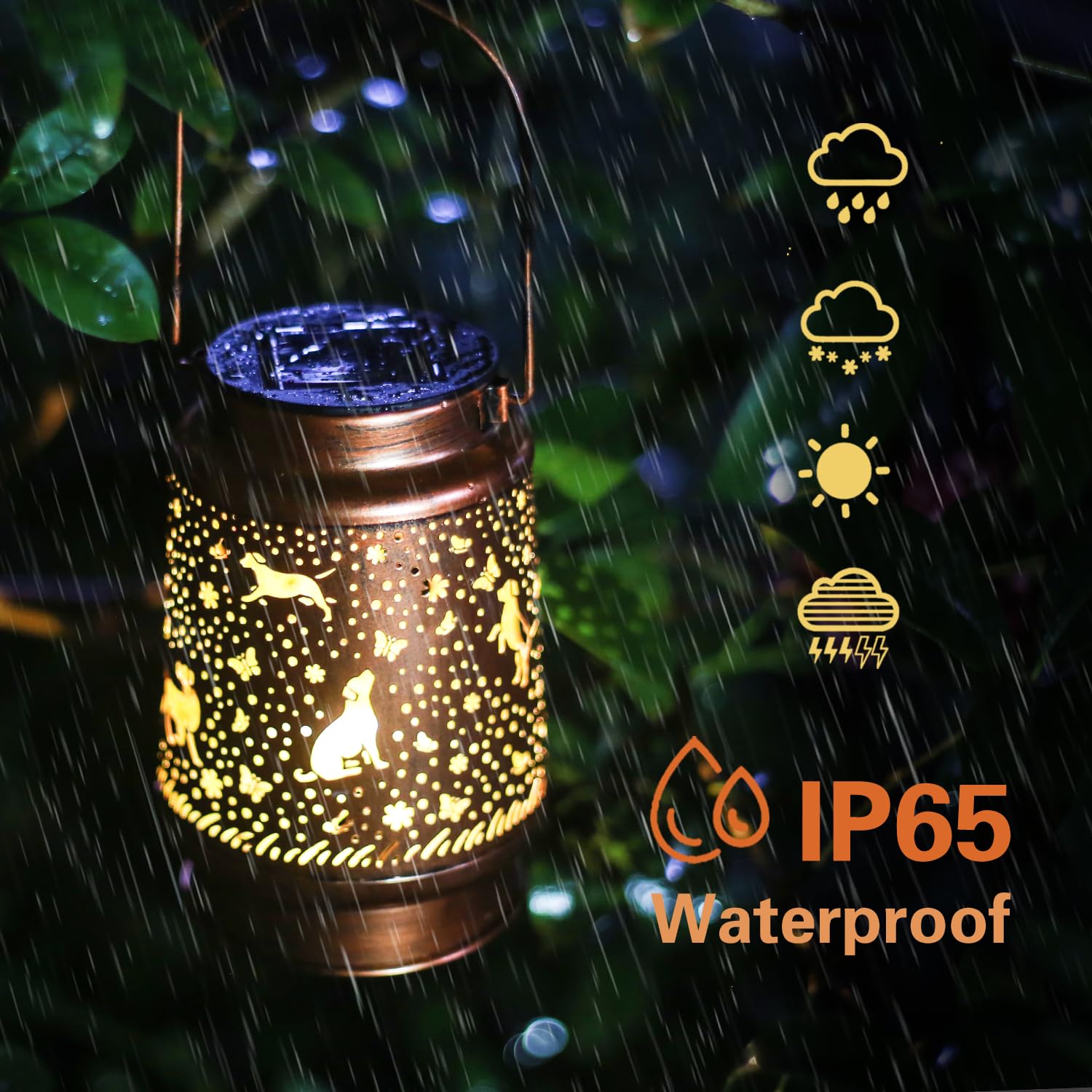 Dog Solar Lanterns Outdoor Waterproof Hanging Solar Lights Labrador Dog Gifts For Women Men Metal Decorative Led Lanterns For Ya