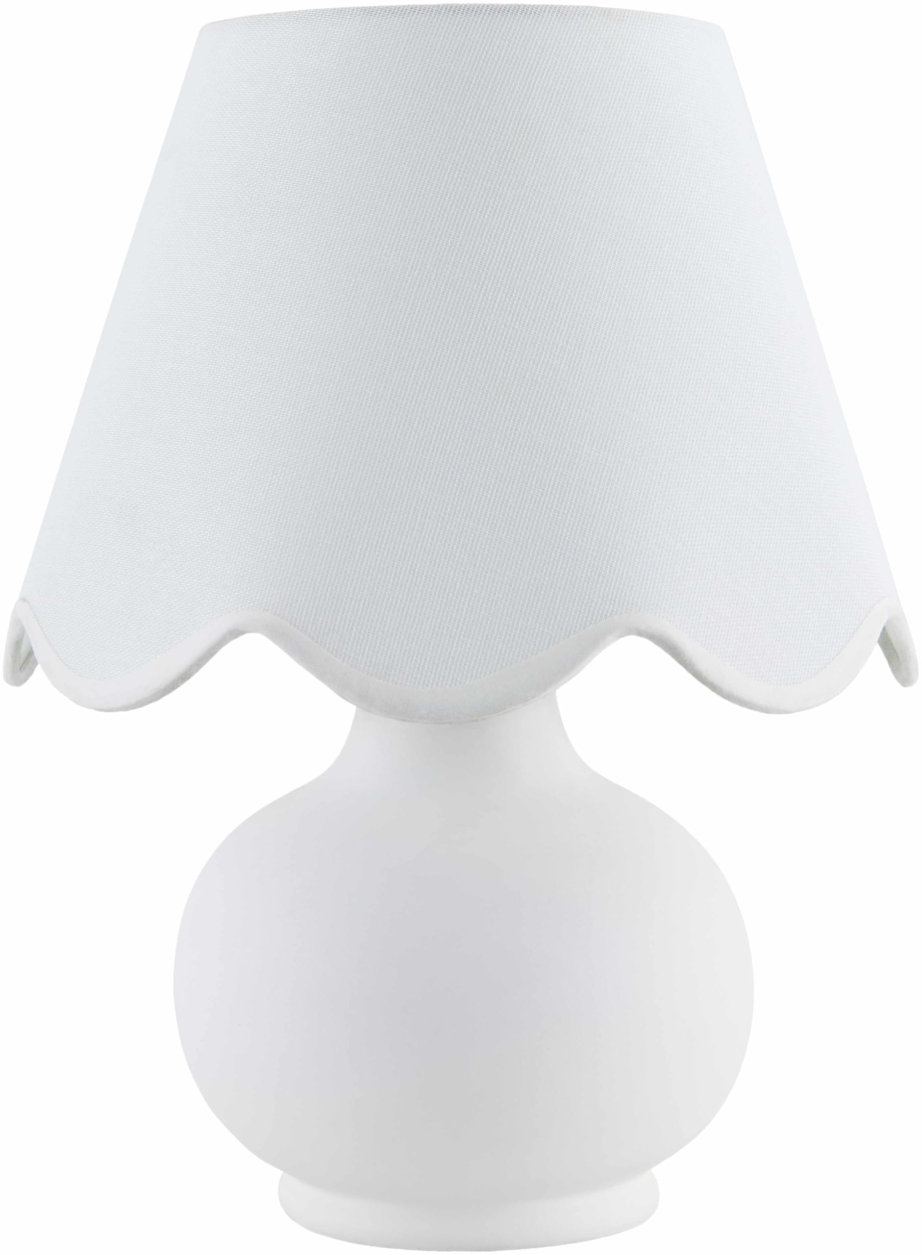 Hauteloom Theisseil Table Lamp - Ceramic, 13inH x 8inW x 8inD Taper - White, Translucent - Model TXCHMC3-064