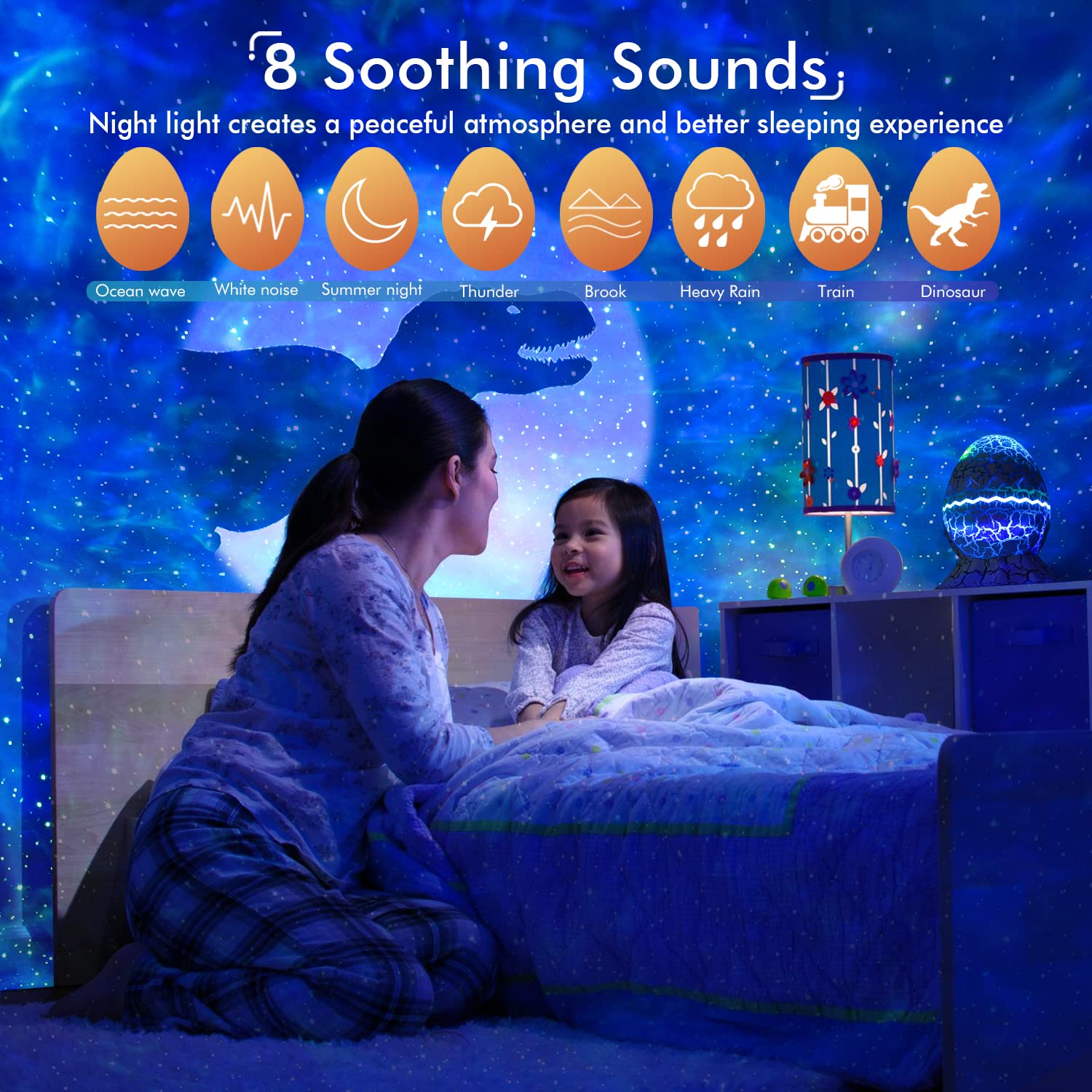 Rossetta Star Projector, Galaxy Projector For Bedroom, Smart App Star Light Projector With Bluetooth Speaker And White Noise, Ni