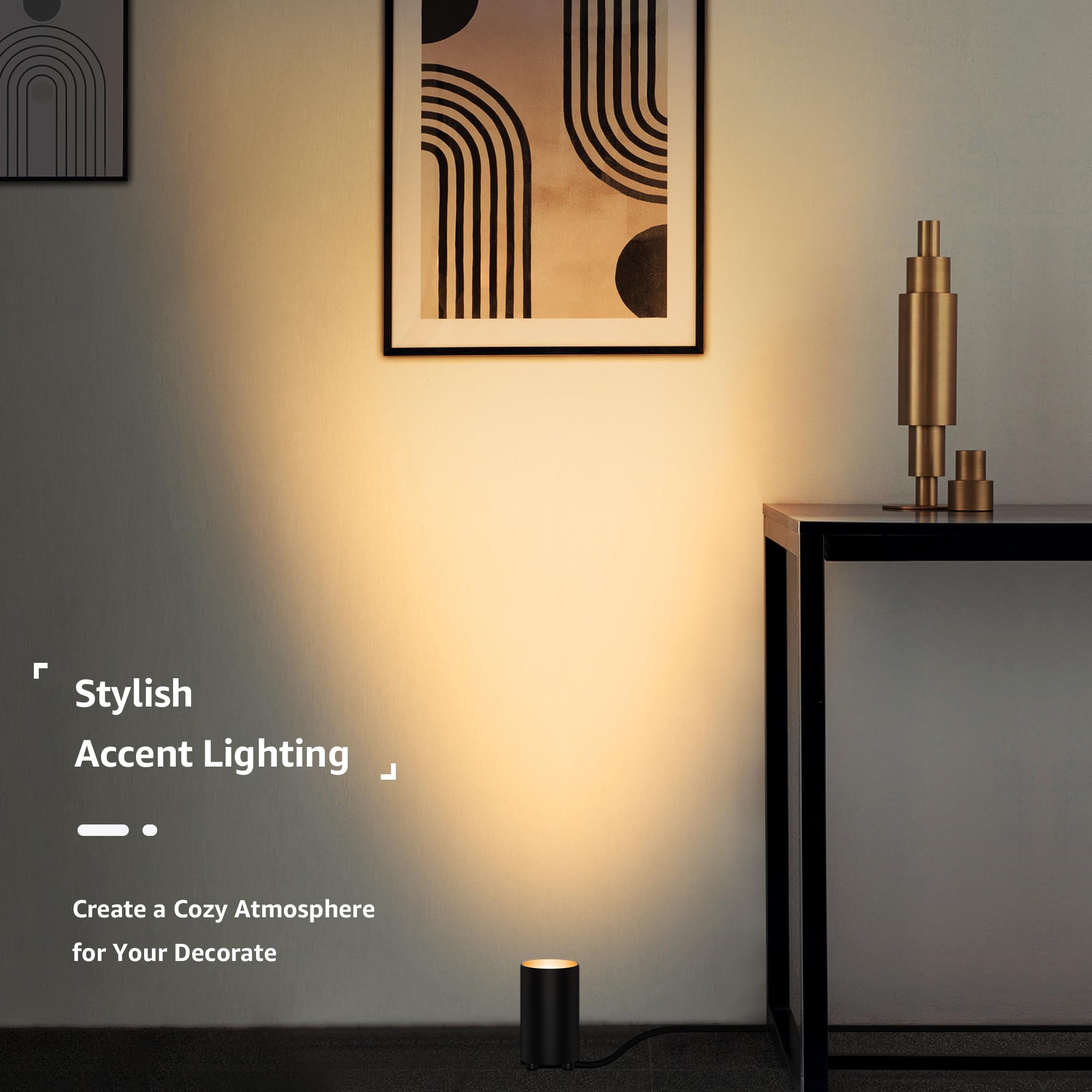 Sunvie 2 Pack Uplighting Indoor Floor Can Light Accent Lights For Indoor Use, Up Lights Indoor Spotlight With 2700K Gu10 Bulbs,