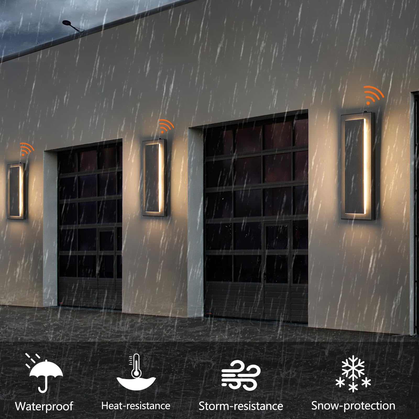 Tewei Led Outdoor Wall Sconce Dusk To Dawn Outdoor Lighting  Modern Exterior Lighting Fixtures Matte Black Led Exterior Wall Lights For House Front Porch  Warm White 3000K  2 Pack