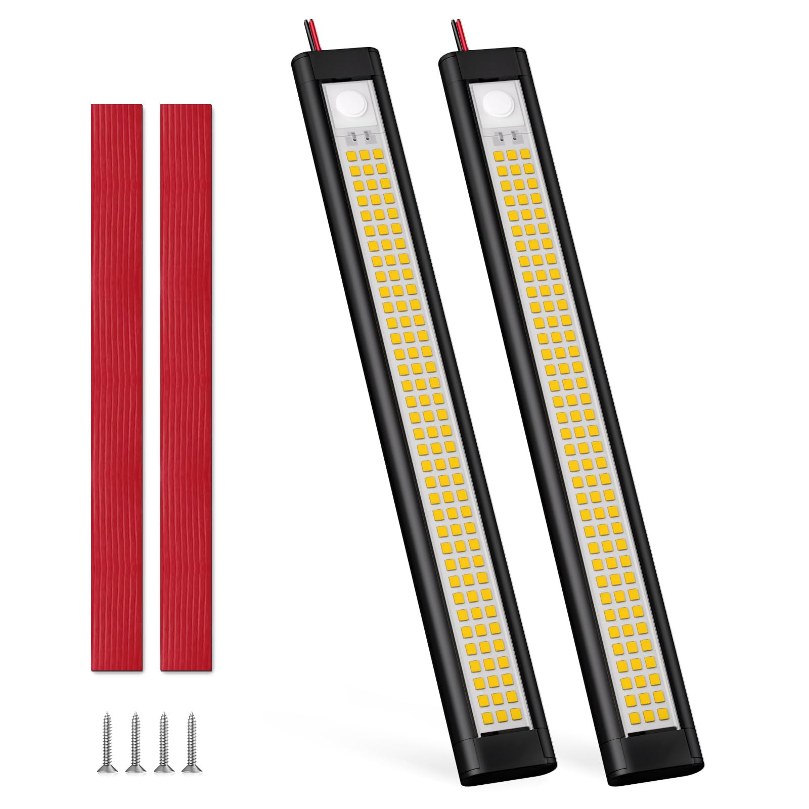 12 Volt LED Lights  Enclosed Trailer Light  RV Interior Lighting  4000K String Lights for Trailer  Truck  Van  RV(2Pack  Black  with 2 Tapes)