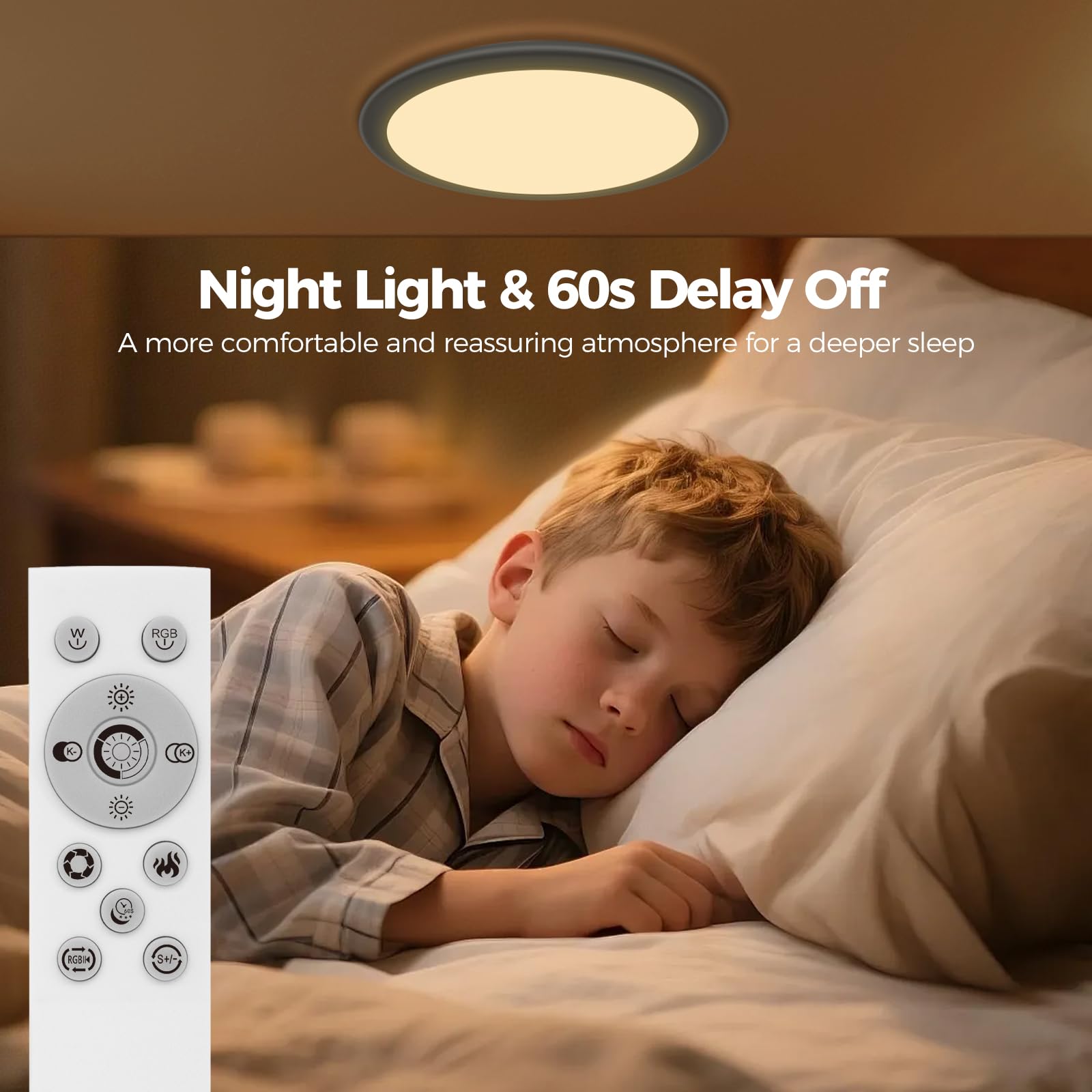 Zemty 16Inch Rgb Flush Mount Ceiling Lights With Remote Control  24W 3000K-6000K Dimmable  3600Lm Led Ceiling Light Fixture With Night Light  Ceiling Lamp For Bedroom Kids Room Gaming Party Festival