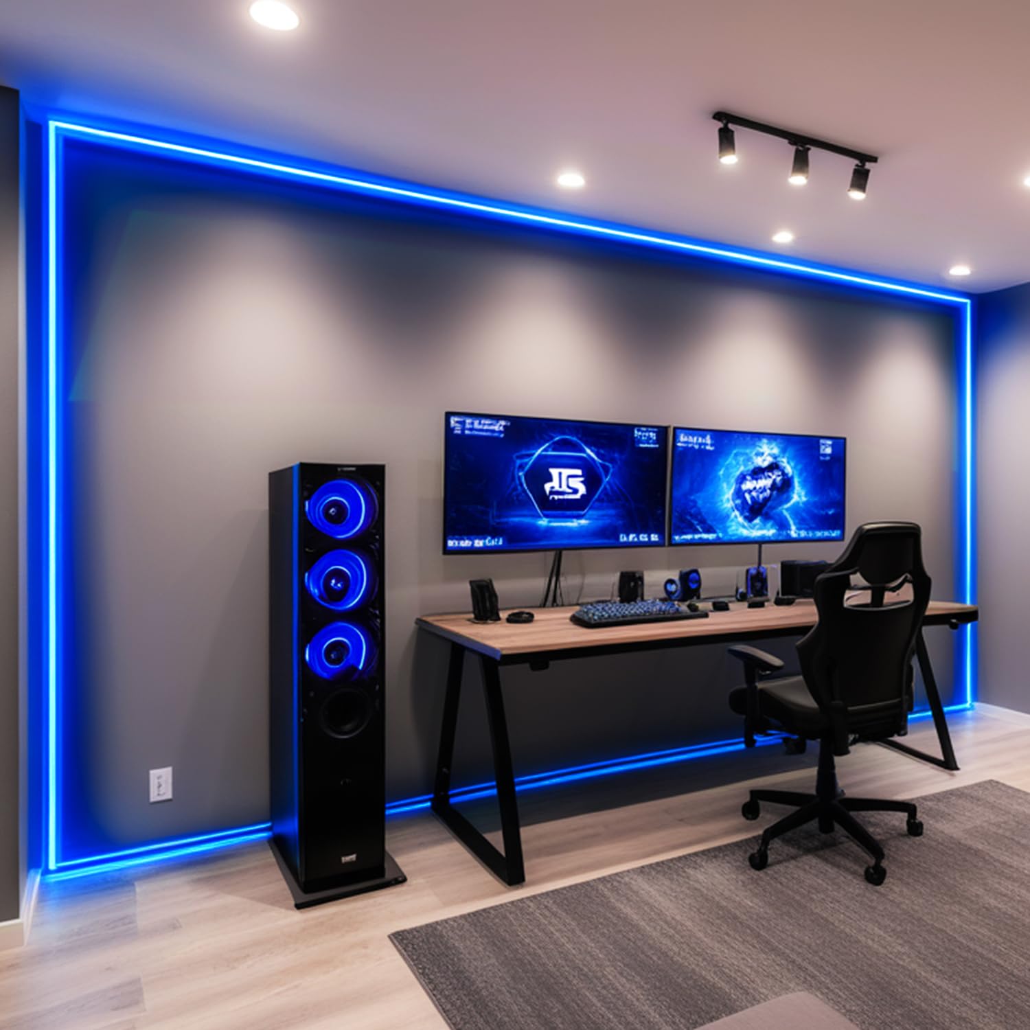 Inextstation 24V Blue Led Strip Light, 32.8Ft/10M Led Tape Light Smd2835 600 Leds Flexible Cuttable Led Light For Bedroom Kitche