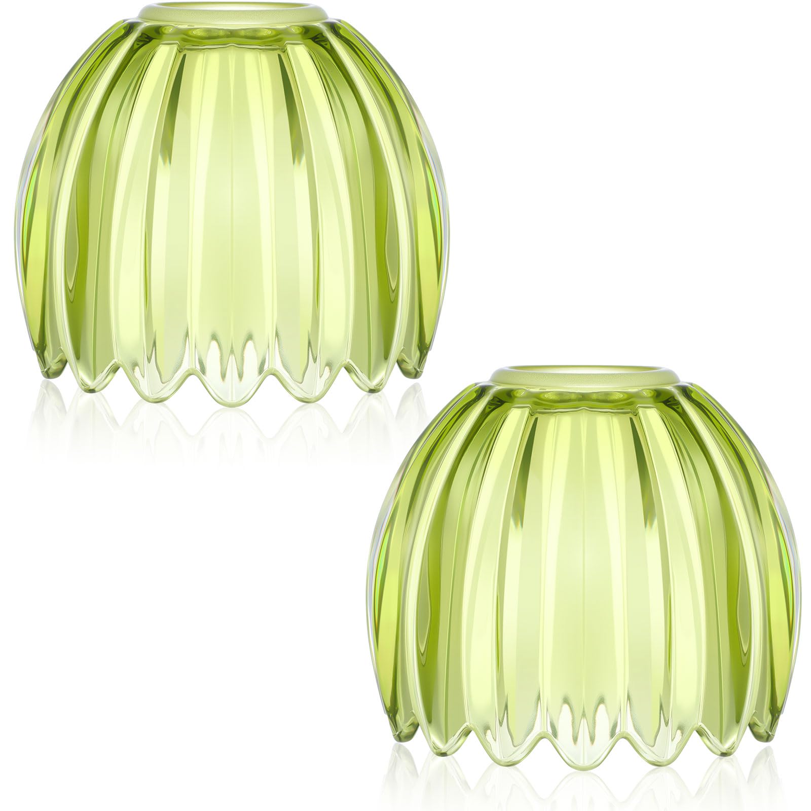 Teenyyou 2 Pcs Glass Tulip Lamp Shade Small Flower Sconce Shade E26 Base 1.65 Top x 4.45 Dia. x 4.33 H Mini Lampshade Replacemen