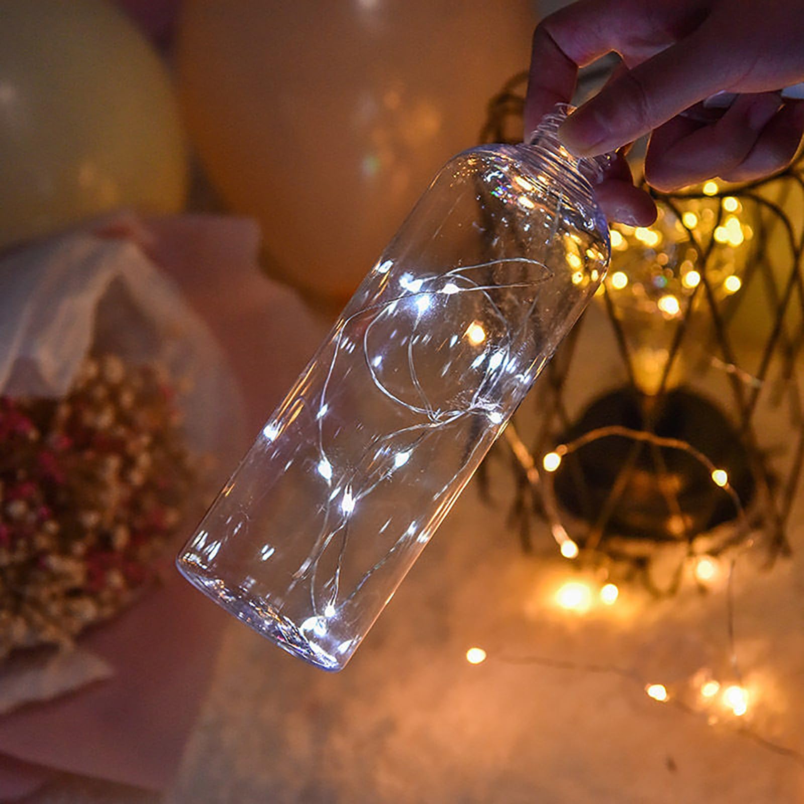 Sokelinn-Six 2M 20 Leds Fairy String Lights, Usb Powered String Light For Desk Office Christmas Tree Party Decoration (White, 12)