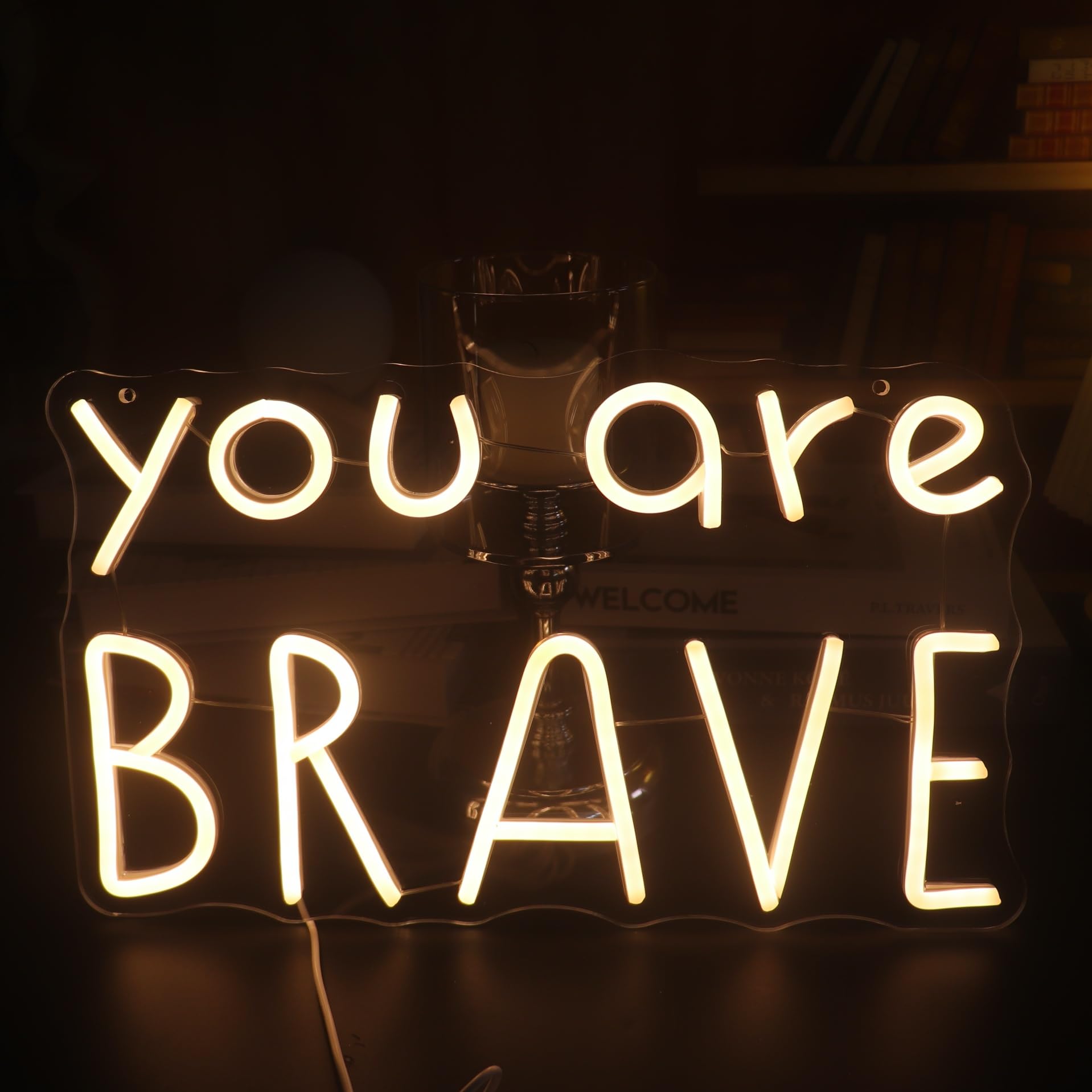 You Are Brave Neon Sign  Decorative Neon Lights For KidS Room Play Room Wall Decor Neon Light Sign  Christmas Birthday KidS Gift Thanksgiving Gift(Warm White)