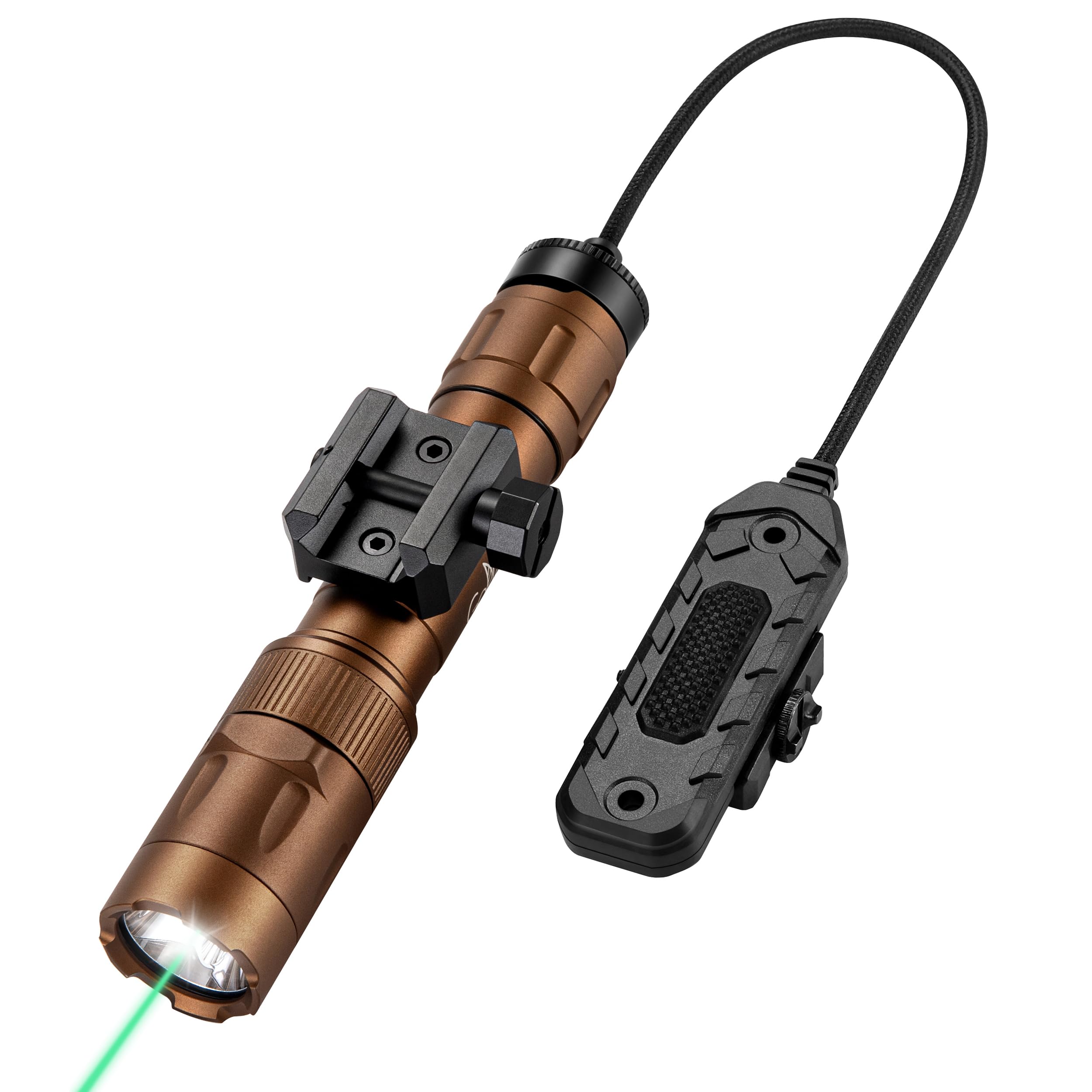 3000 Lumen Aircraft-Premium Gradeluminum Tactical Flashlight  2.5Hours Long Runtime LED Weapon Lights  Sporting Equipment Light Laser Combo  Picatinny Sporting Equipment Flashlight with Momentary Strobe Function & Remote Switch
