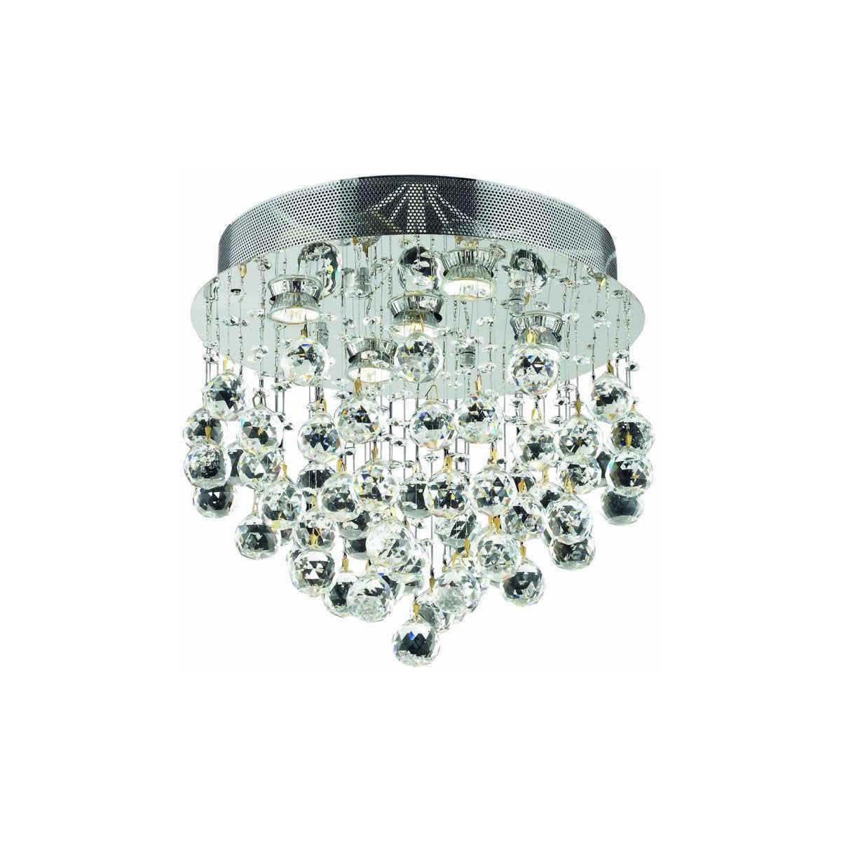 Elegant Lighting 2006F16C/RC Galaxy Collection 5-Light Flush Mount Royal Cut Crystals with Chrome Finish