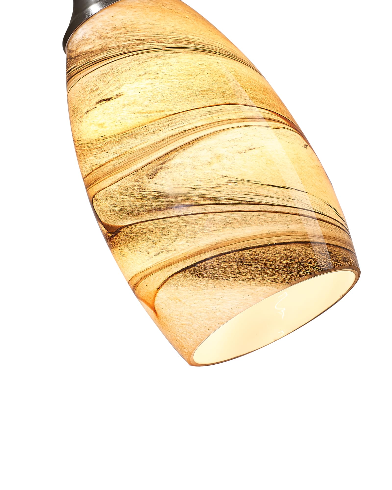 Karyfine Mini Pendant Lights Kitchen Island Light Brown Glass Lamp Shade Hand Blown Glass Pendant Light With Brush Nickel Finish