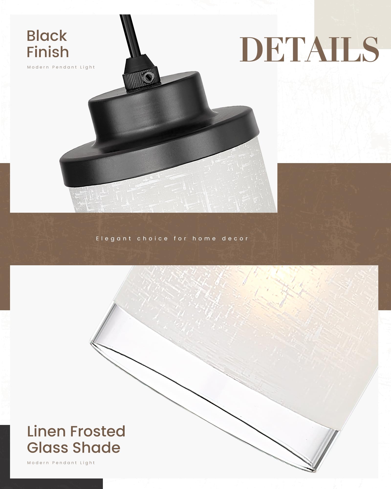 Tengxin 3-Lights Modern Pendant Light With Glass Shade Matte Black Pendant Lighting Adjustable Industrial Retro Style Hanging Li