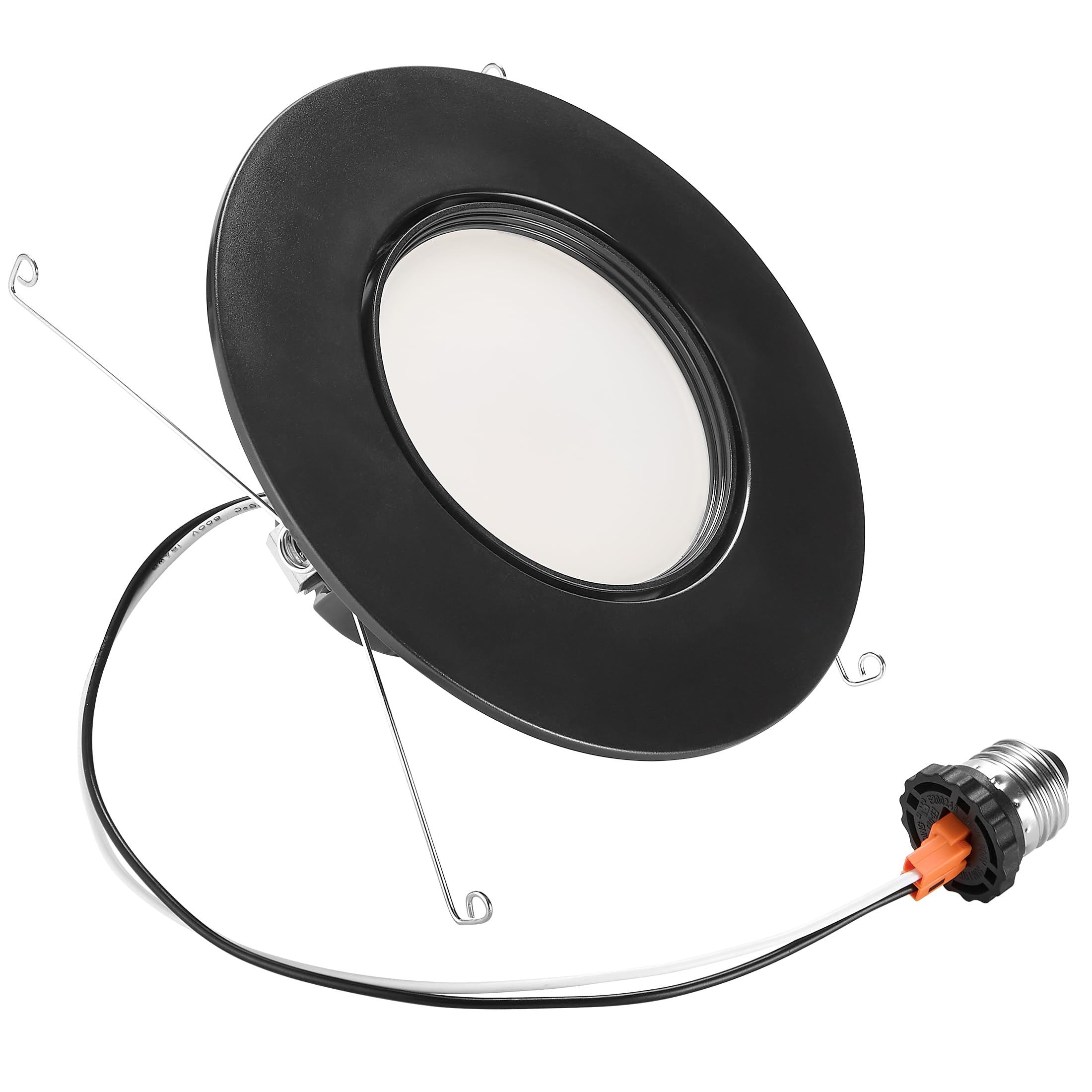 Maxxima 5 & 6 in. Rotatable LED Downlight Gimbal, 1000 Lumens, Dimmable, Black Trim, Model MRL-611555B, 5 C