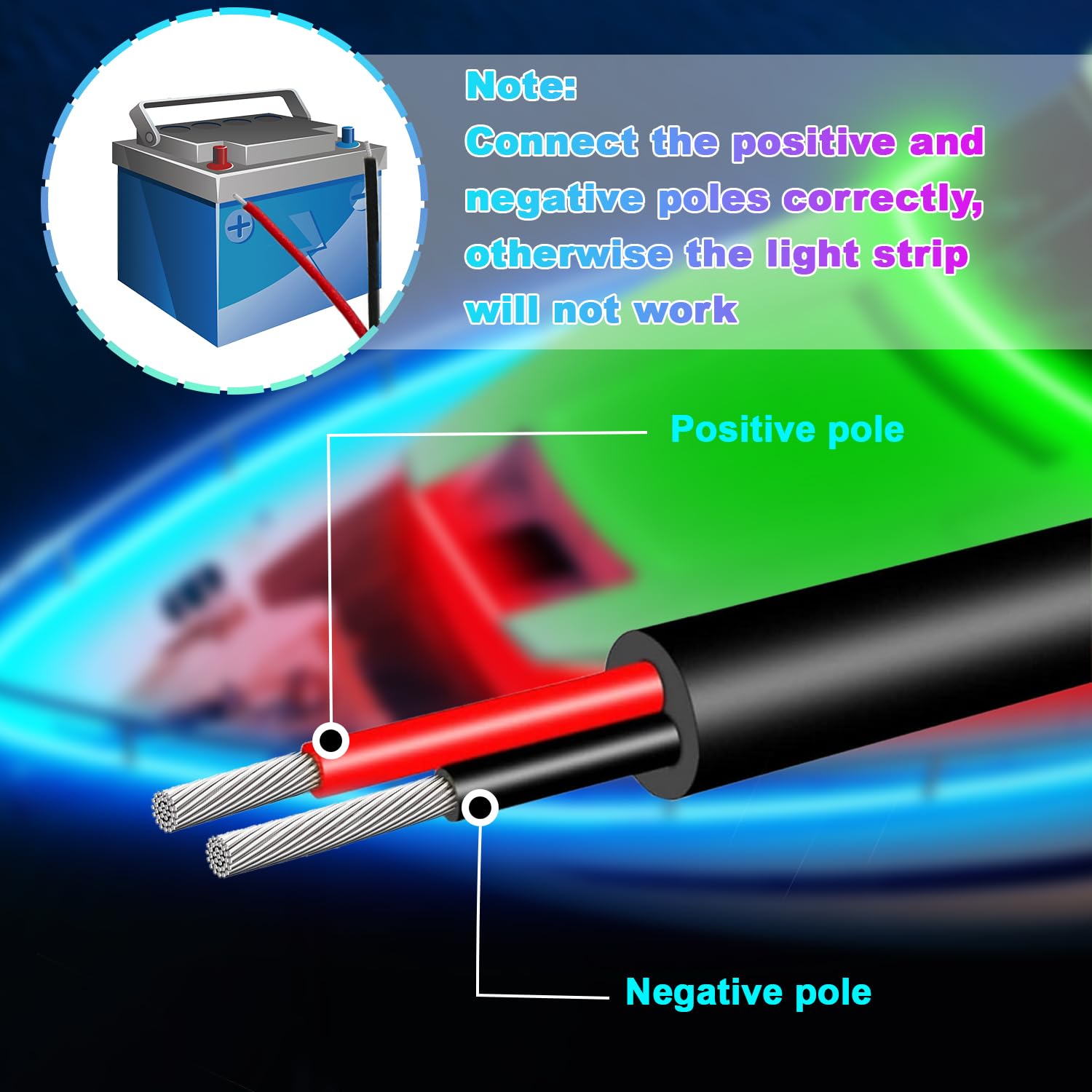 TENDIST 66FT RGB LED Boat Lights, 12V Waterproof Marine Strip Lights, IP67 App Control, Model 5050-30-RGB