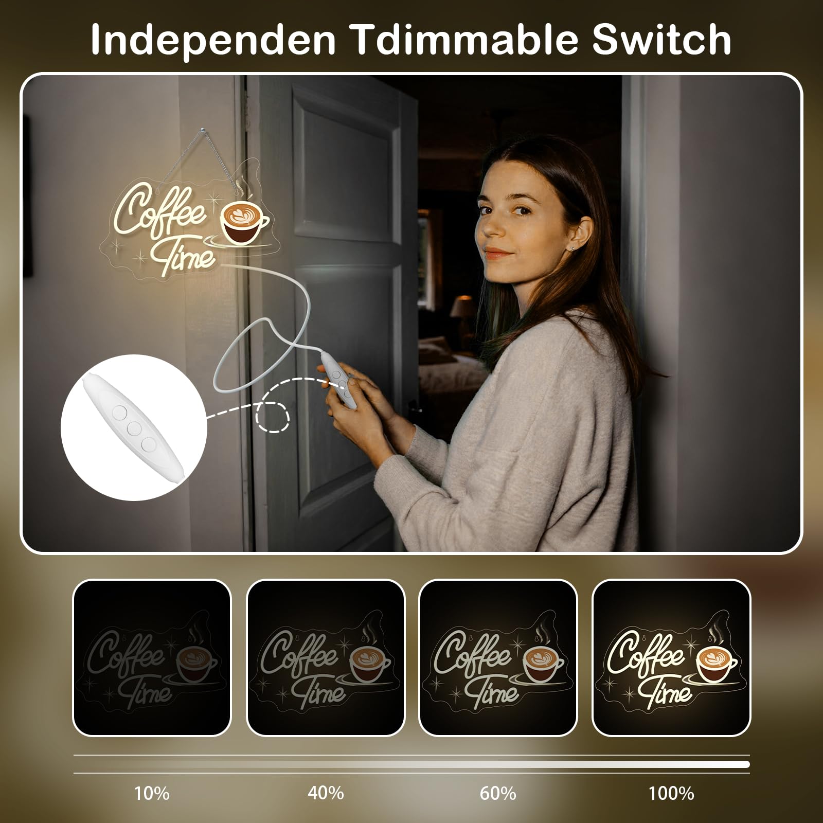 Dreamfort Coffee Time Neon Sign Latte Art Neon Lights Neon Bar Signs For Wall Decor Led For Caf?S  Kitchens & Breakfast Bars Light Signs Retro Diner Lighting