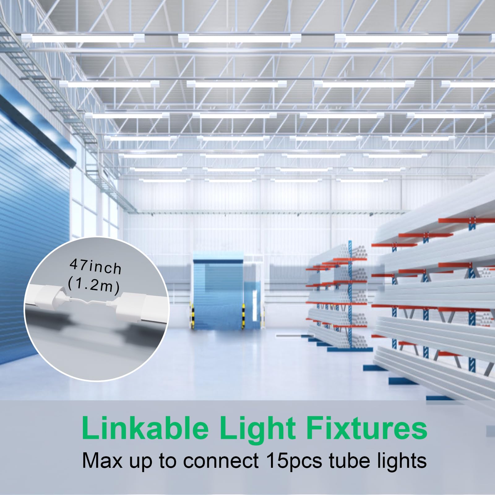 Modlicht 4Ft Plug In Shop Light 2Pcs, 5000K Linkable 36W Workbench Light, Led Tube Lights With Plug, 4500 Lm Ceiling Closet Light For Laundry Garage Basement Kitchen