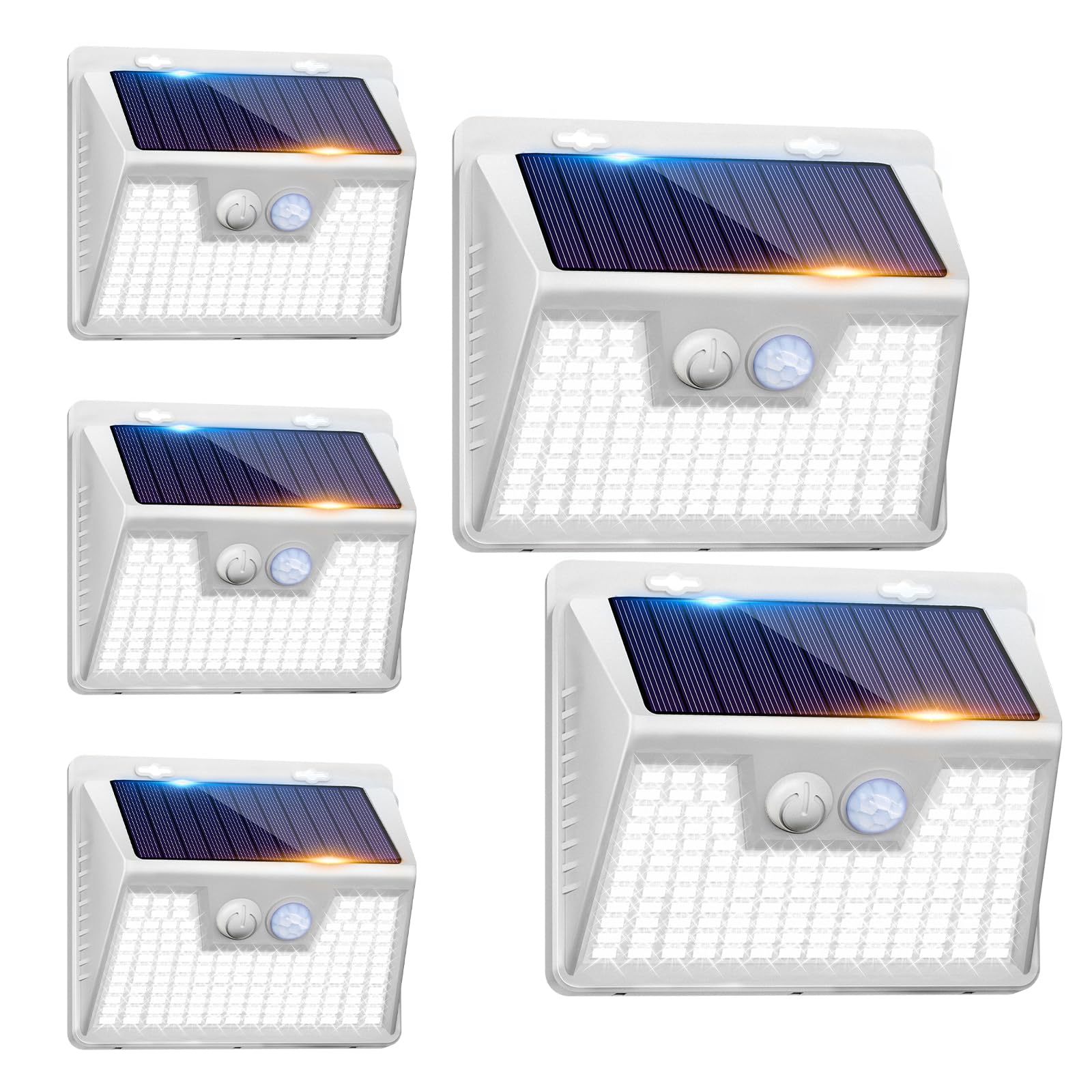 Peasur 5 Pack Solar Lights For Outside, Motion Sensor Outdoor Lights, 140Led Solar Security Lights 3 Working Modes, Solar Lights