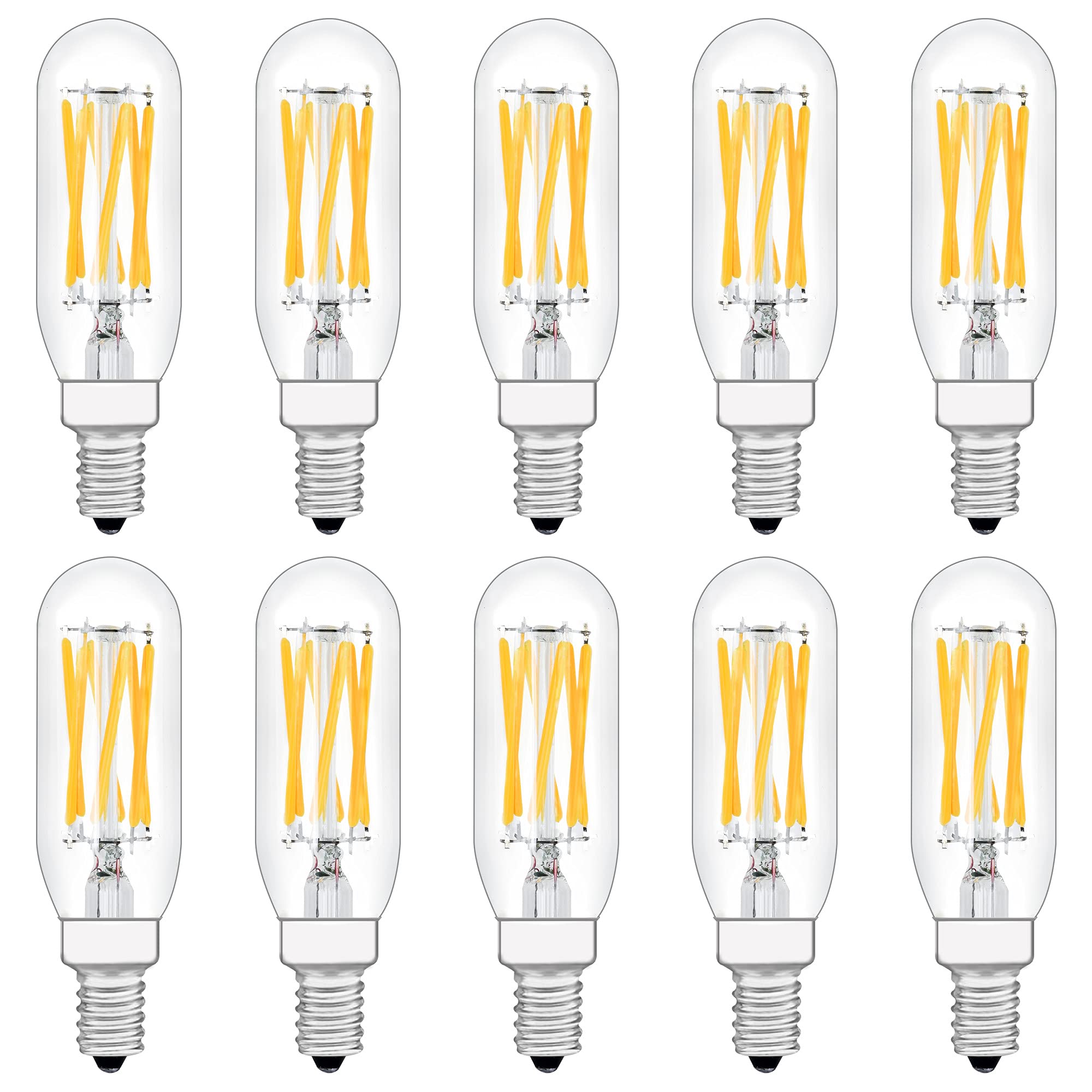 Raheem T8 Led Bulb, E12 Dimmable Led Bulb, 110V 600Lumens 3000K 60W Equivalent, Clear Glass Tubular Light Bulb, Best Replacement