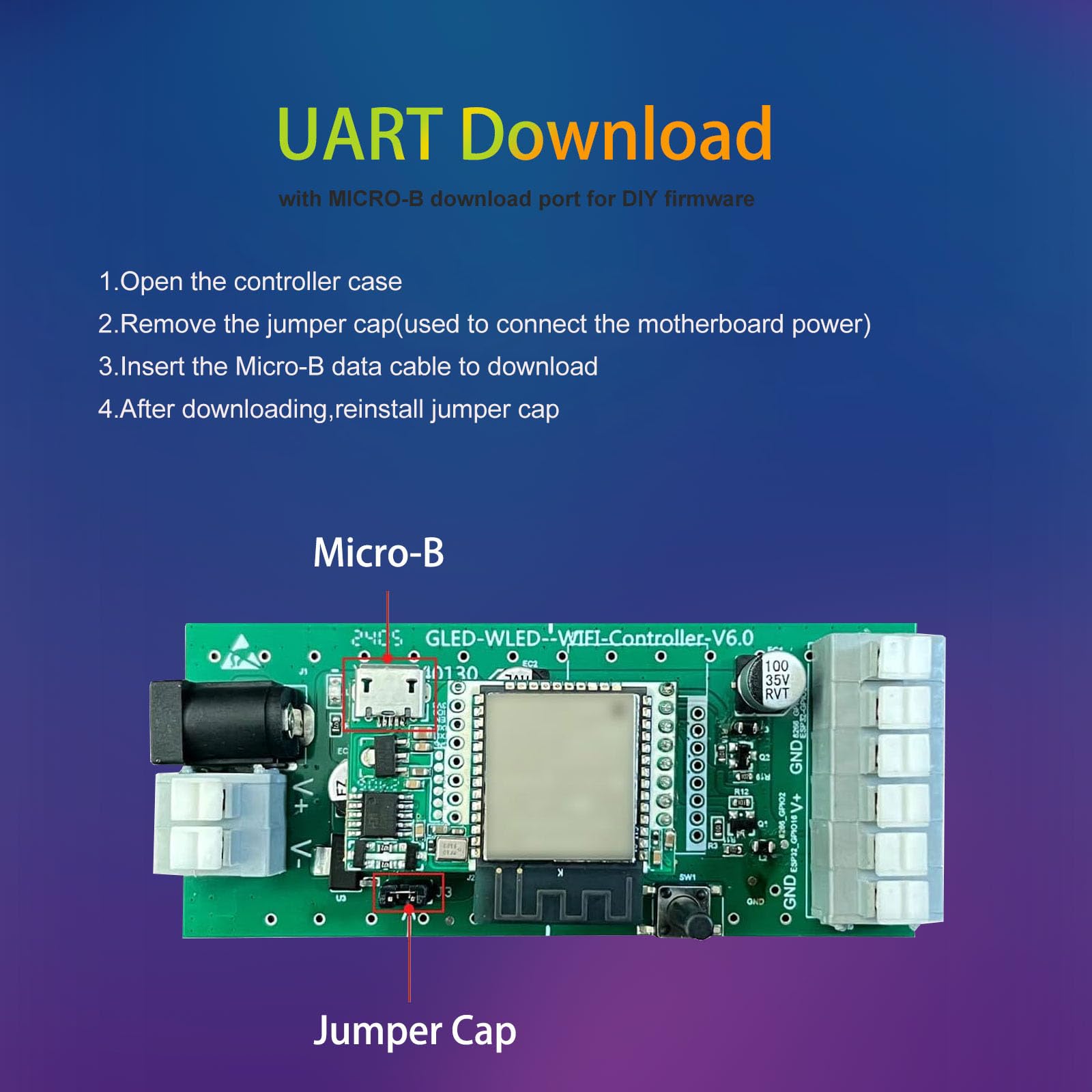 Ericsity Wled Led Light Strip Controller Esp32 With Mic Download, Addressable Led Controller Rgb Rgbw Ws2812B Sk6812 Ws2811 Tm18