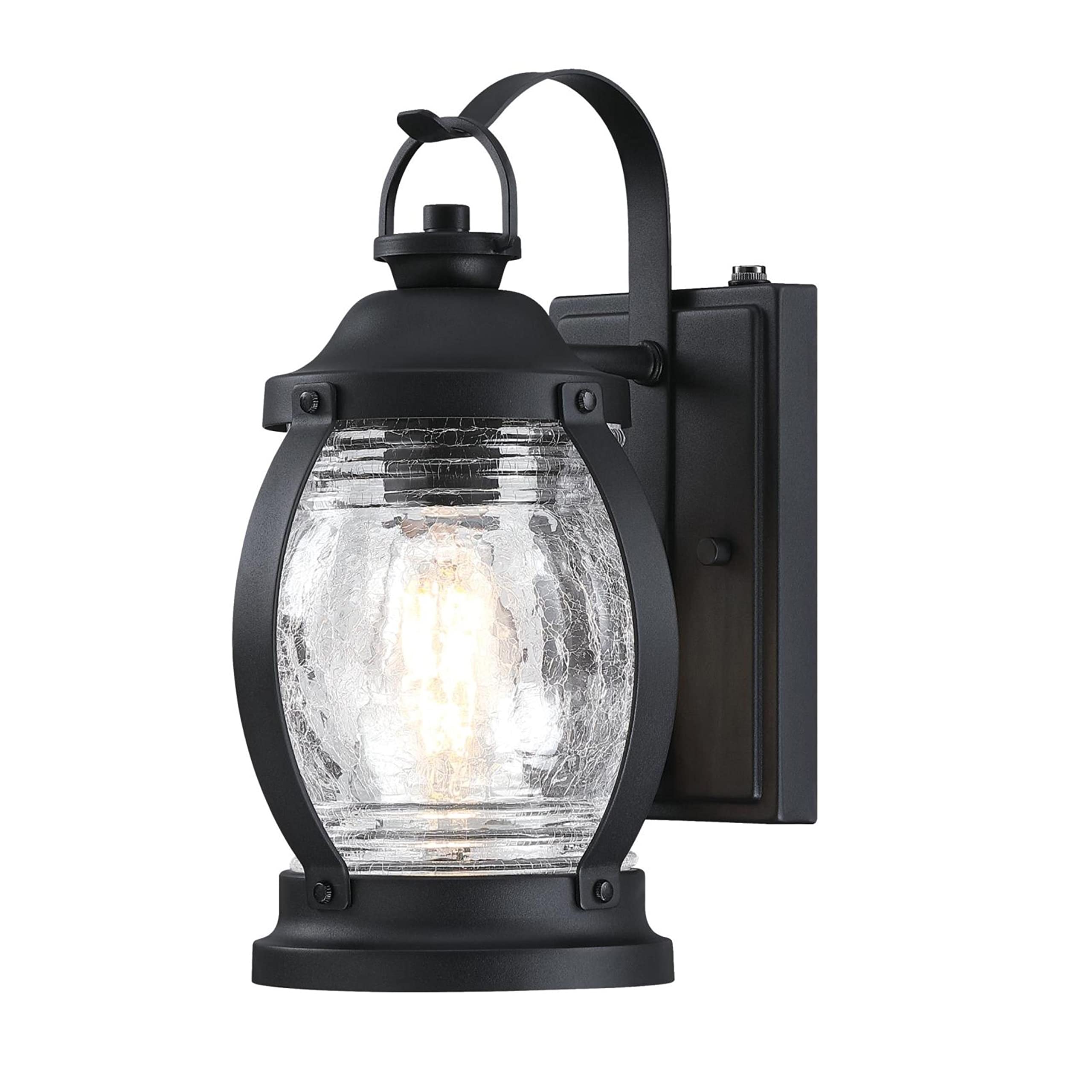Westinghouse One Light Outdoor Wall Fixture with Dusk to Dawn Sensor, Textured Black Finish, Model 6120400