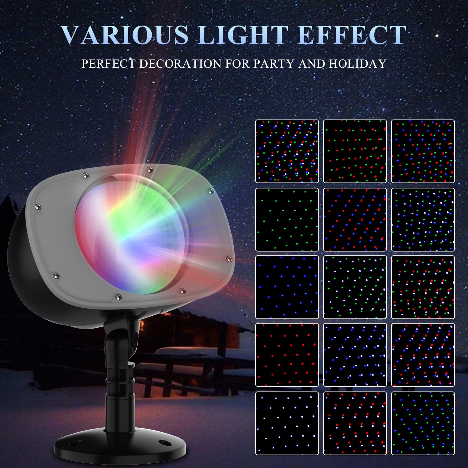 Somktn Christmas Snowfall Projector Lights - Dynamic Colorful Lighting Effects, Model Bl-Dp-Mxx, Perfect For Holiday Decor