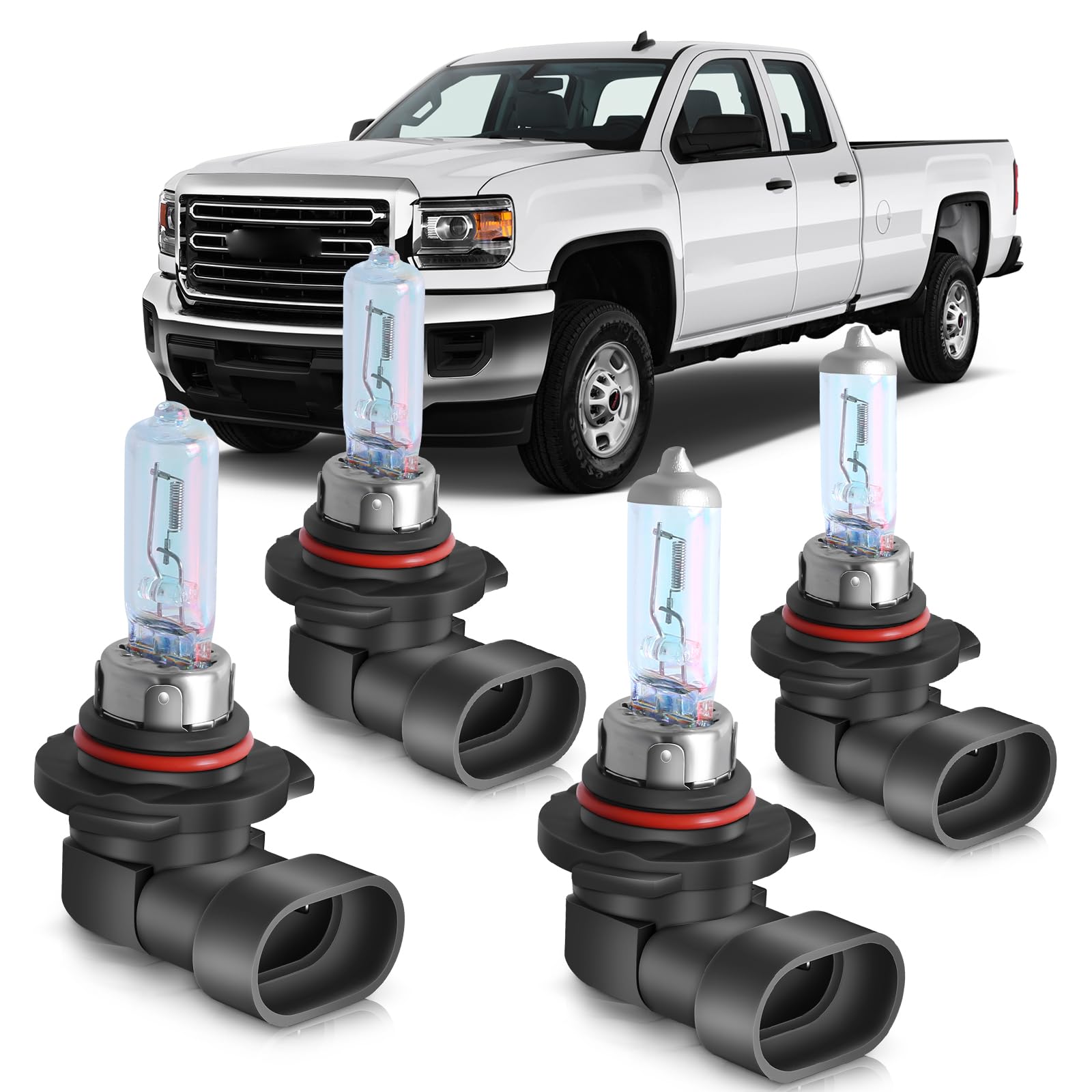 Fit for GMC Sierra 1500 2500 3500 1999 2000 2001 2002 2003 2004 2005 2006 High Performance Halogen Headlight Bulbs,9005 9006 Hig