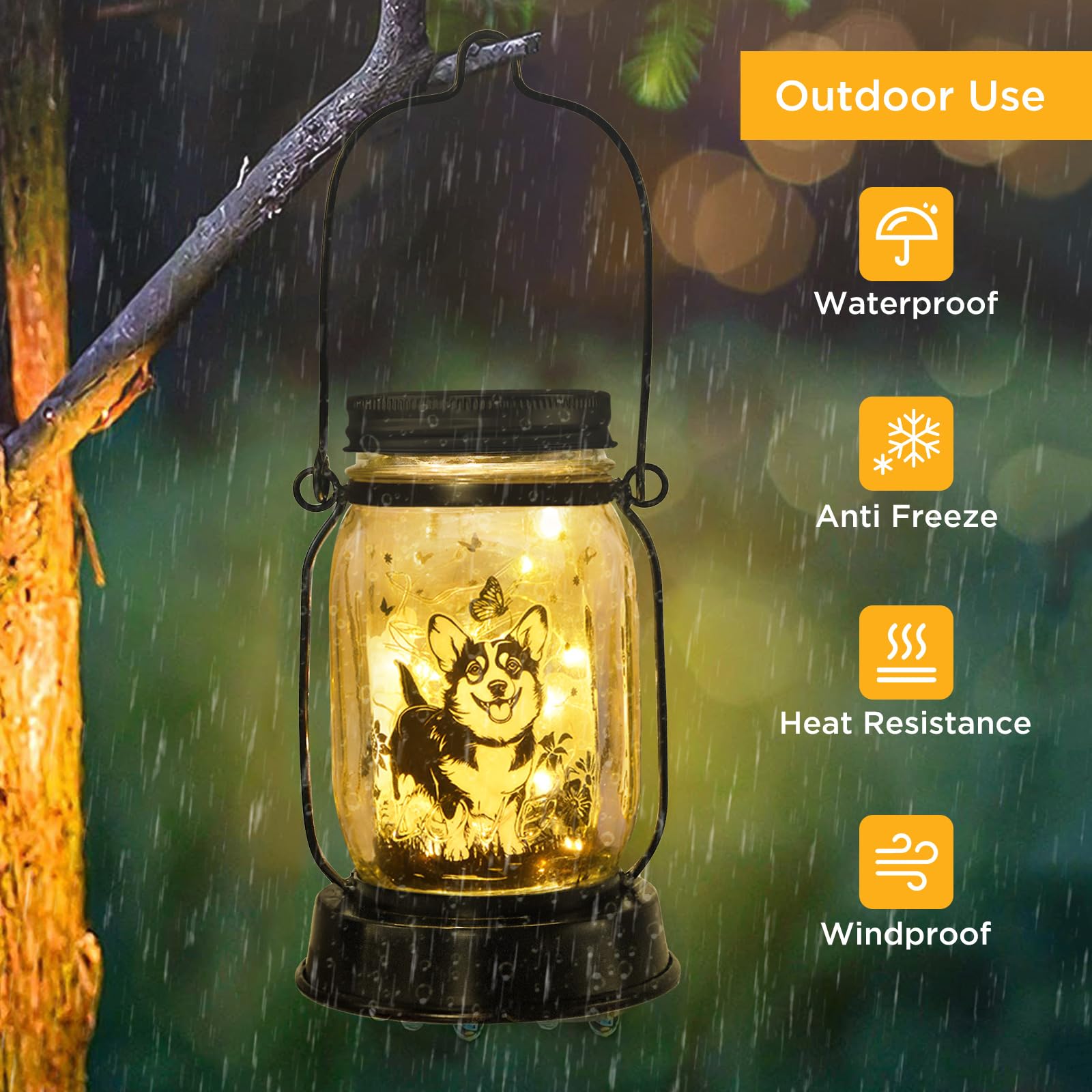 Corgi Gifts For Women/Men Corgi Solar Lanterns Dog Mom Birthday Dog Lovers Lantern Pet Loss Pet Memorial Lights Solar Garden Dec