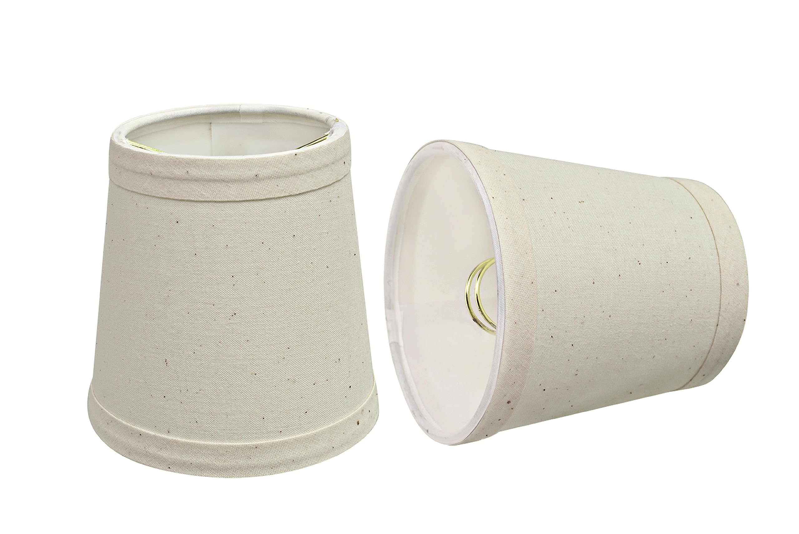 Aspen Creative 32714-2B, Empire Clip-On Chandelier Lamp Shade, Off White, 3&quot; Top x 4&quot; Bottom x 4&quot; Slant Height, Set of 2