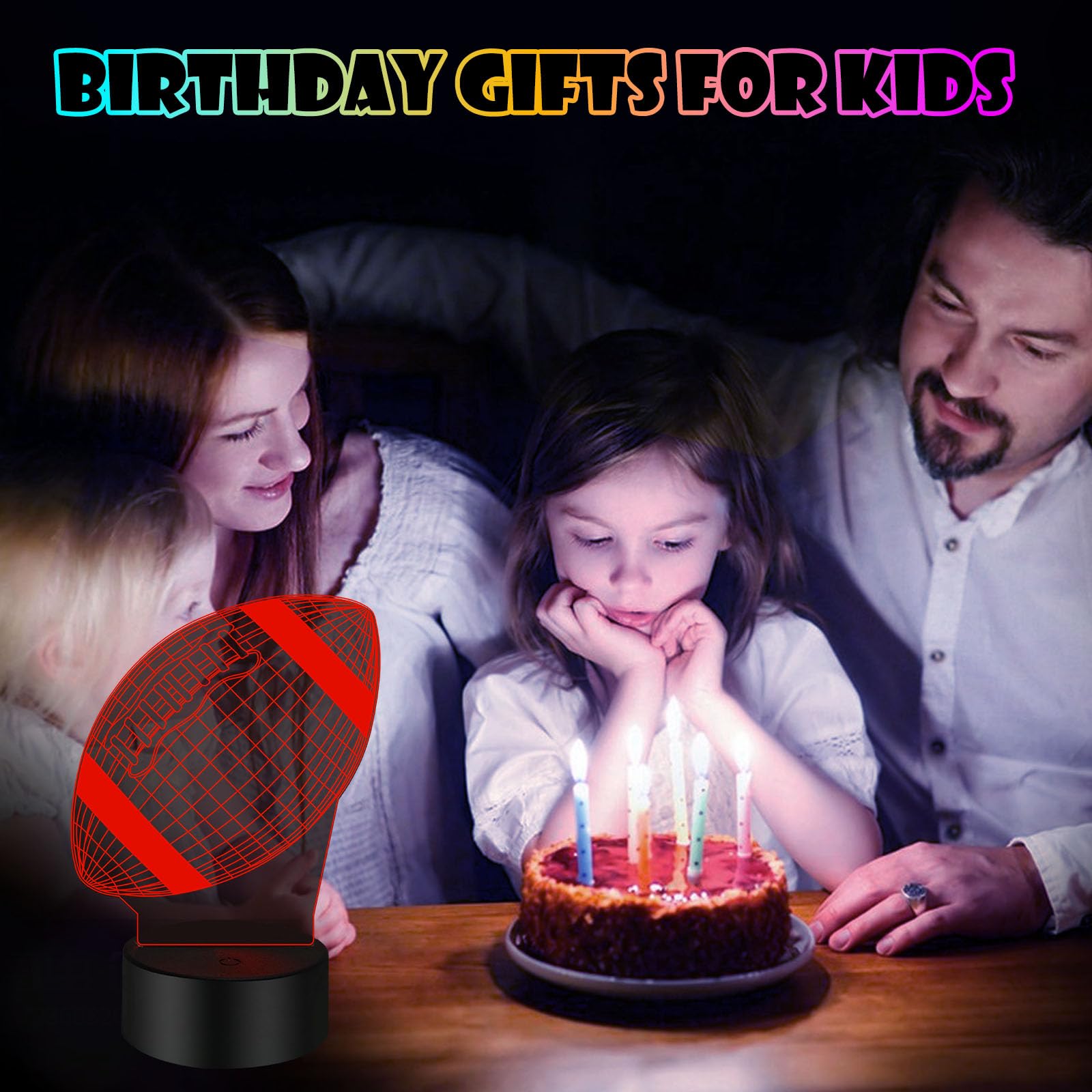 Xinyemei Football 3D Illusion Night Light Desk Lamp  7 Colors Auto Gradual Changing Usb Powered Led Lights With Touch Switch For Kids Gifts Home Decoration