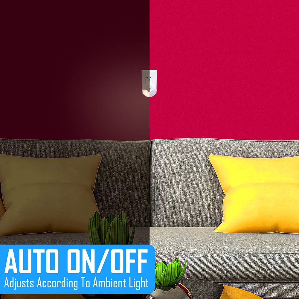 Aultra Night Light Led Round Night Lights Plug Into Wall - Dusk To Dawn Sensor Activated, Automated On & Off, Used For Kitchen,