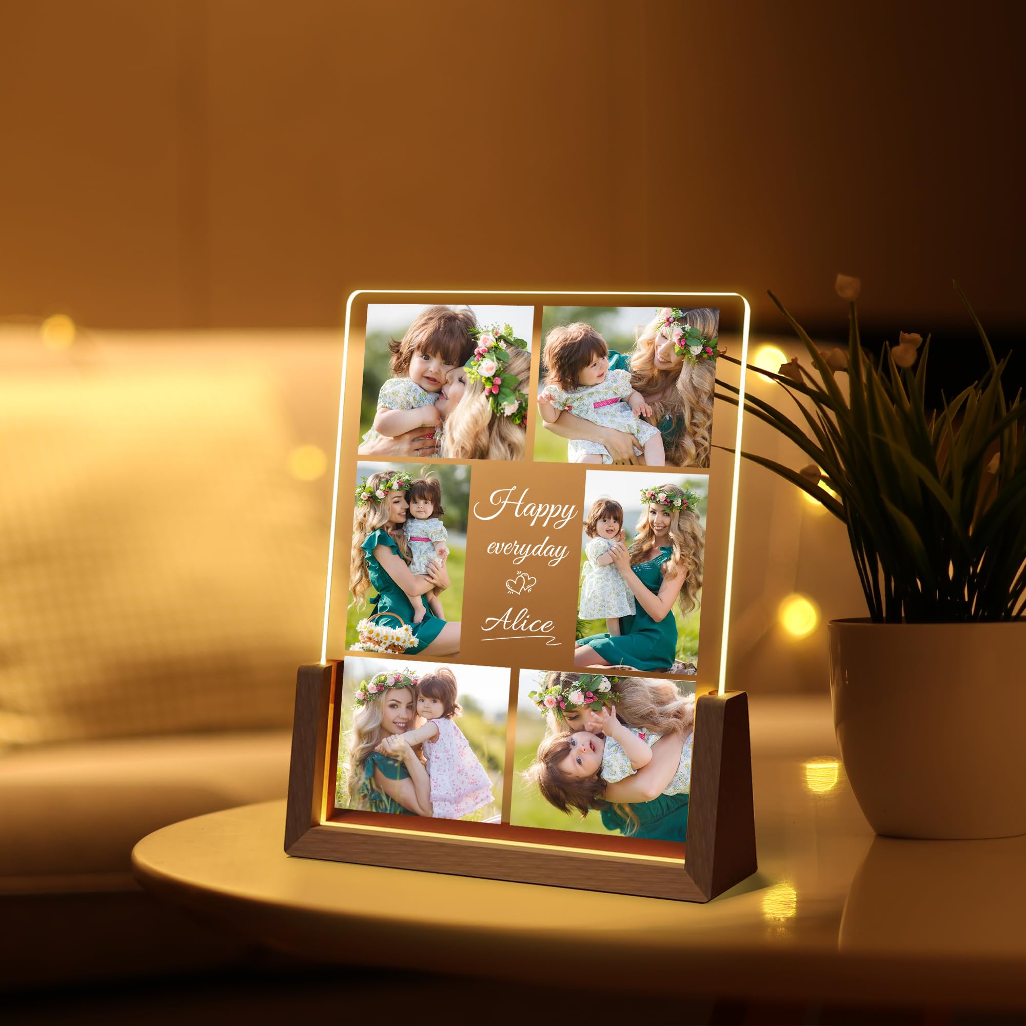 Maiwell Personalized Mothers Day Birthday Gifts For Mom Grandma Wife  Customized Mom Christmas Gifts From Daughter Son Husband  Acrylic Led Night Light Picture Frame With Photo Custom Gift For Women