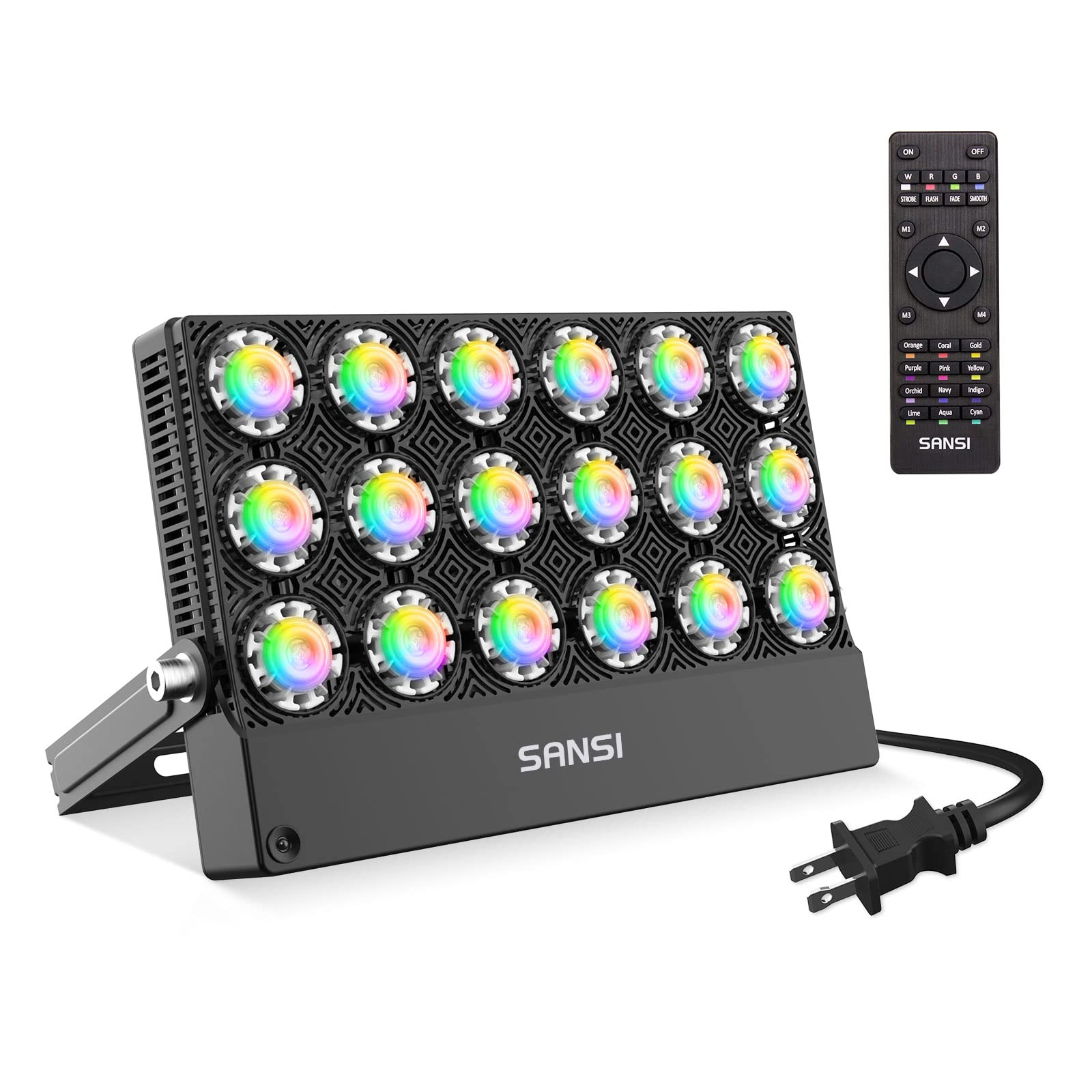 SANSI LED Flood Light 100W RGBW, Color Changing, Ceramic Technology, Model 01-06-001-027012