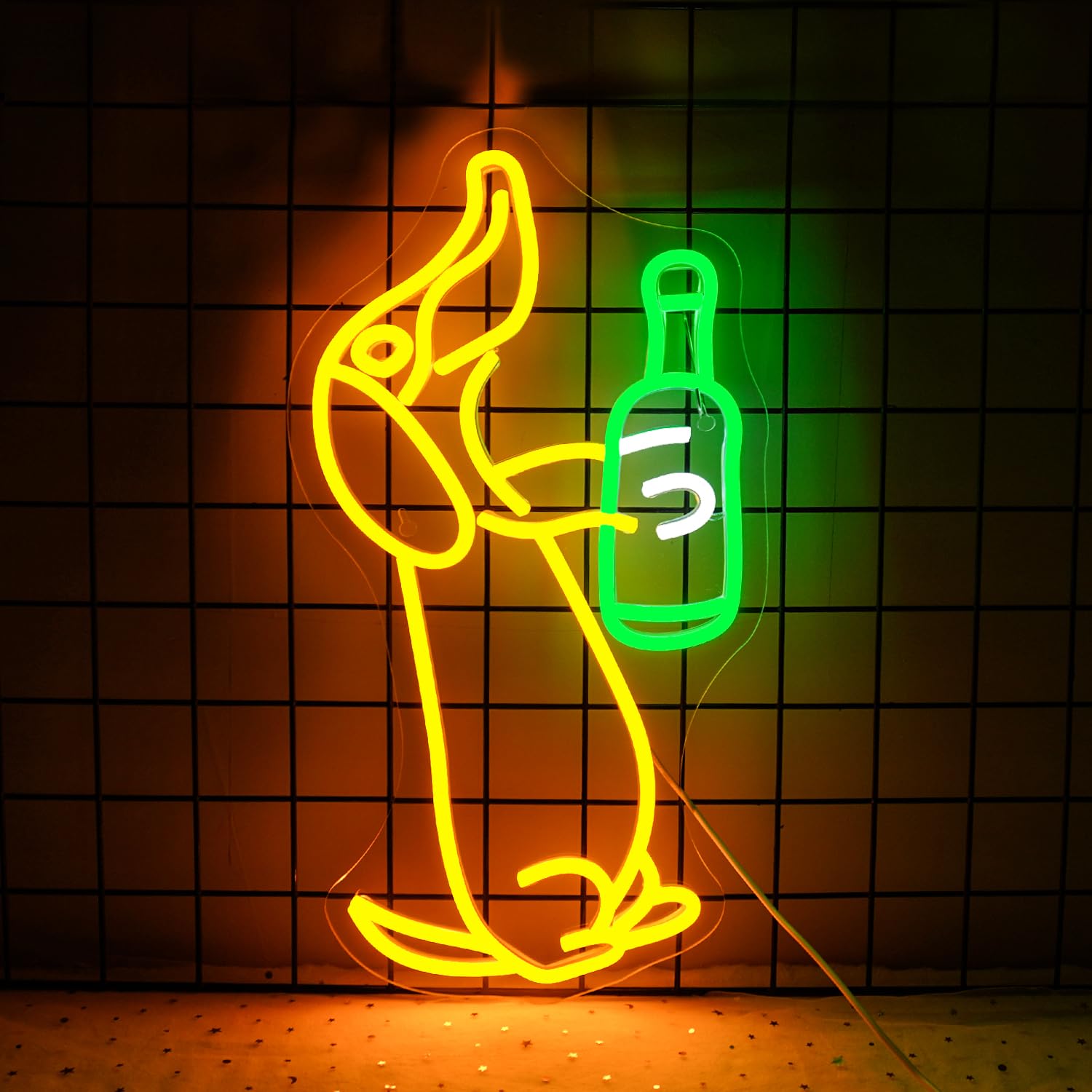 NOSUN Dog malt-inspired Neon Sign - Acrylic Wall Decor Light - Yellow - Model a56f009c-ab1d-4a38-a30c-e6f21cd9c15c