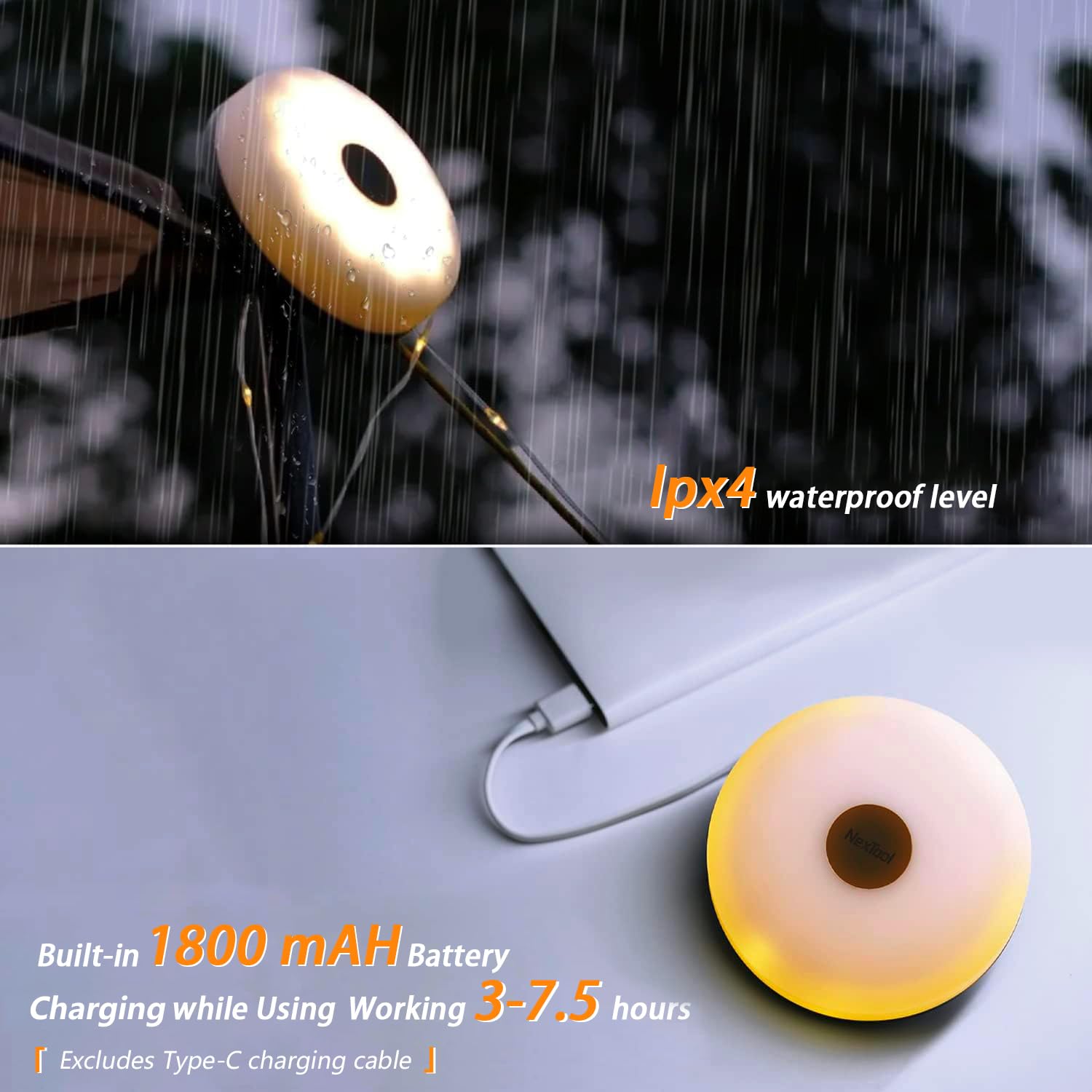 Hiromeco Outdoor Camping Lights String, 32.8ft Warm Waterproof USB, 5 Lighting Modes, Durable Plastic - Model Hir001