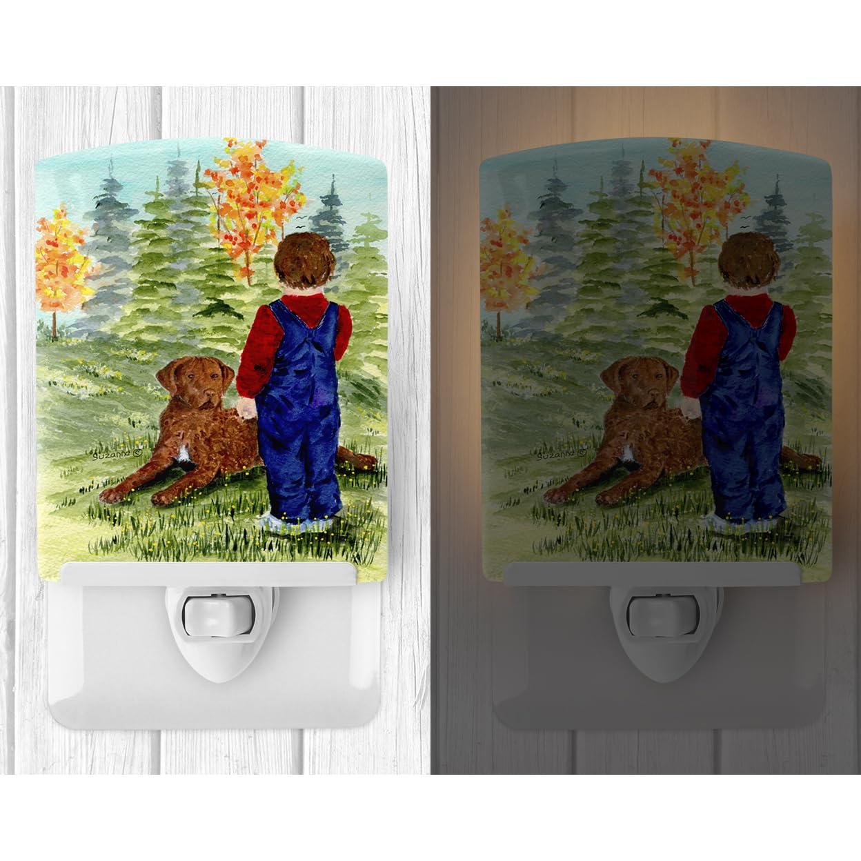Carolines Treasures Ceramic Night Light, Chesapeake Bay Retriever, 6x4x3in, Model SS8547CNL, Ideal for Bedroom, Bathroom, Nursery