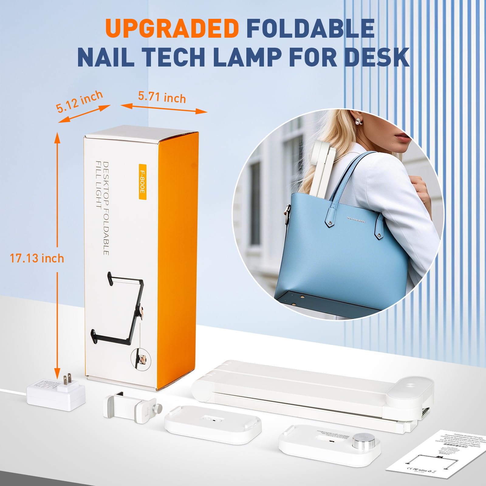 Kirkas 34Inch Large Half Moon Light For Nail Tech, 456 Leds 3 Color Modes Infinitely Knob Arch Light With Phone Holder Charging