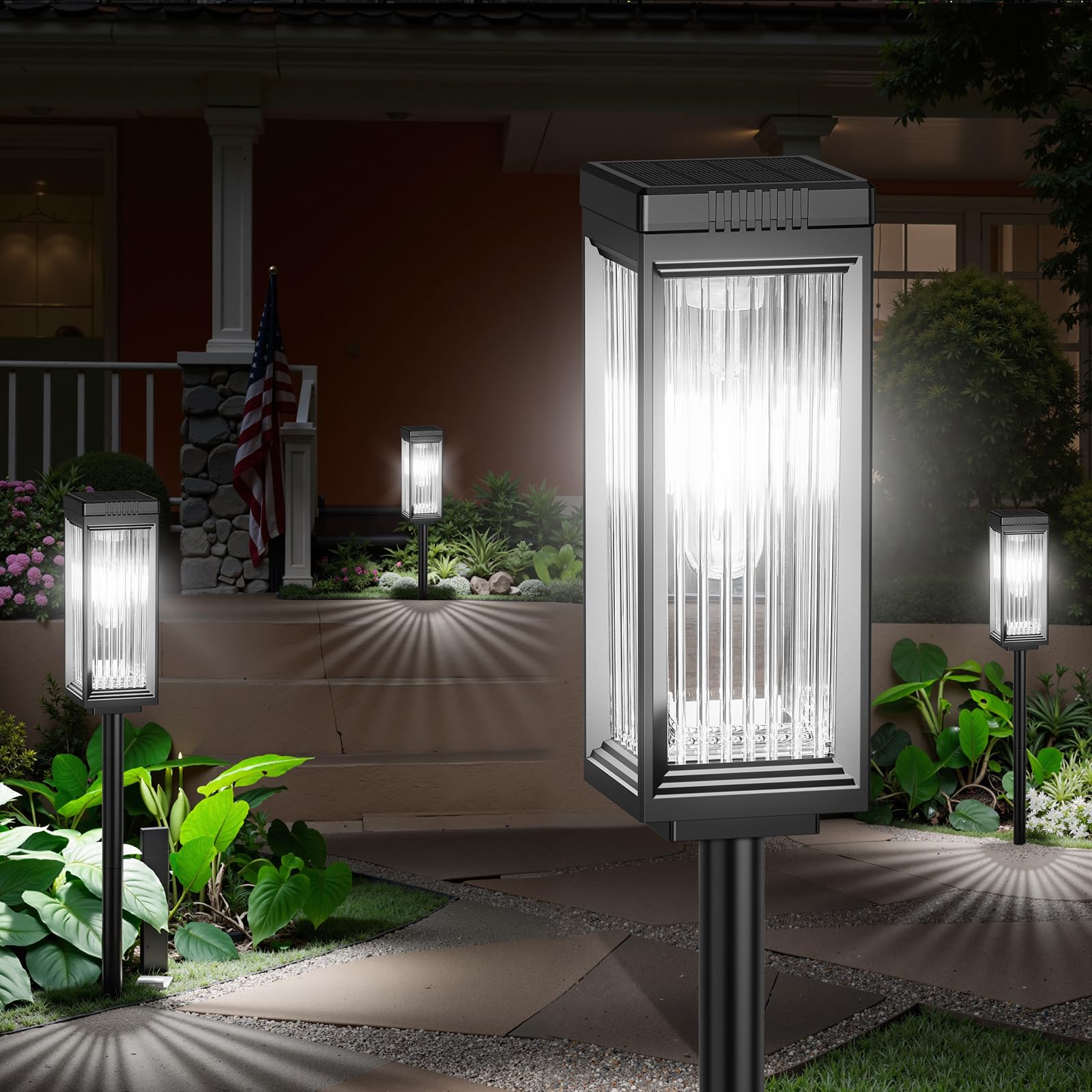 ELECLINK Solar Pathway Lights Outdoor  8 Pack Upgraded Solar Lights Outdoor Waterproof  Bright Up to 15 Hrs Auto On/Off Garden Light for Yard Patio Lawn Path Walkway Driveway Outside Decor(Cool White)