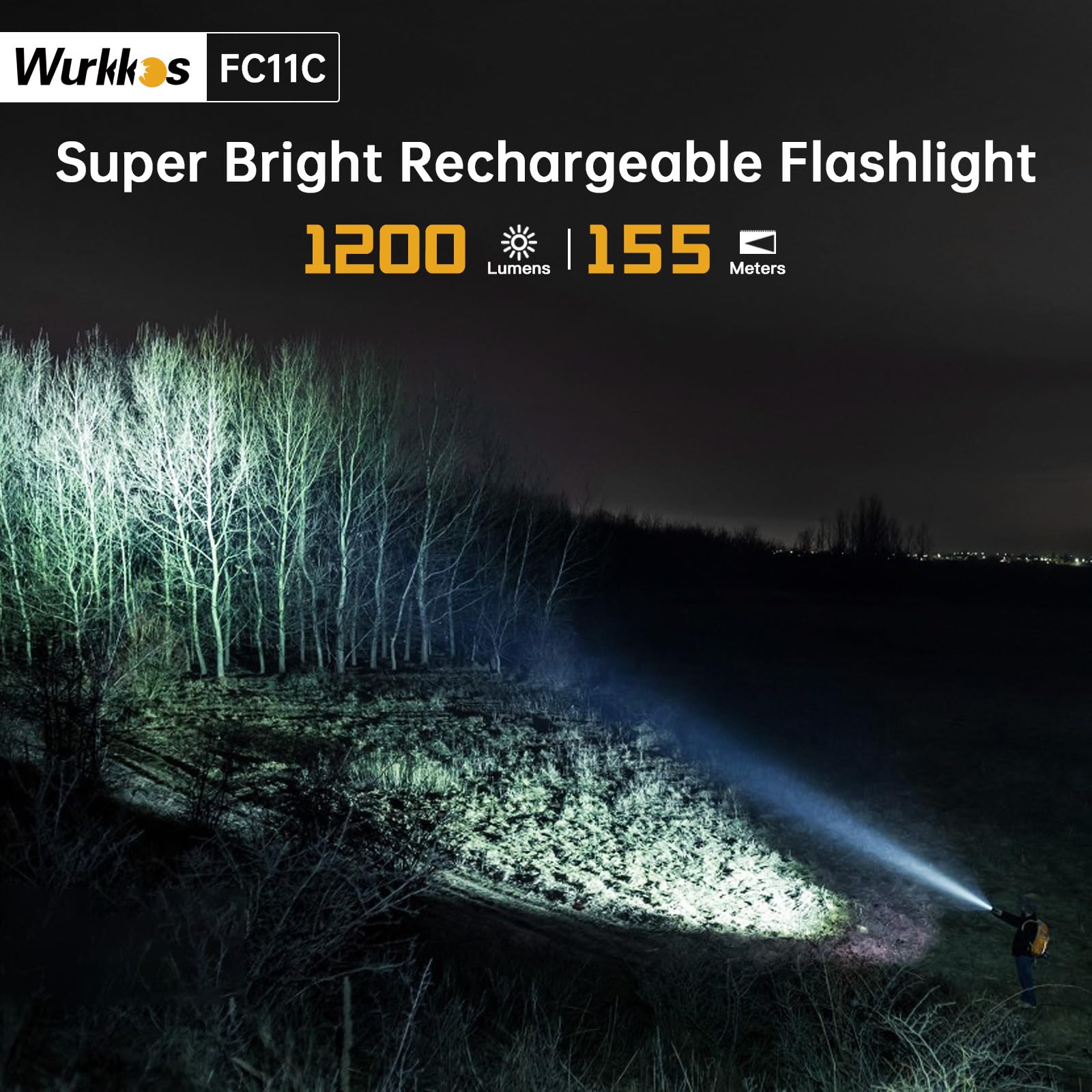 Wurkkos Fc11C Led Flashlights Rechargeable -Small Powerful Edc Flashlight 90Cri 1200 High Lumen, Ip67 Waterproof,Magnetic Tailca