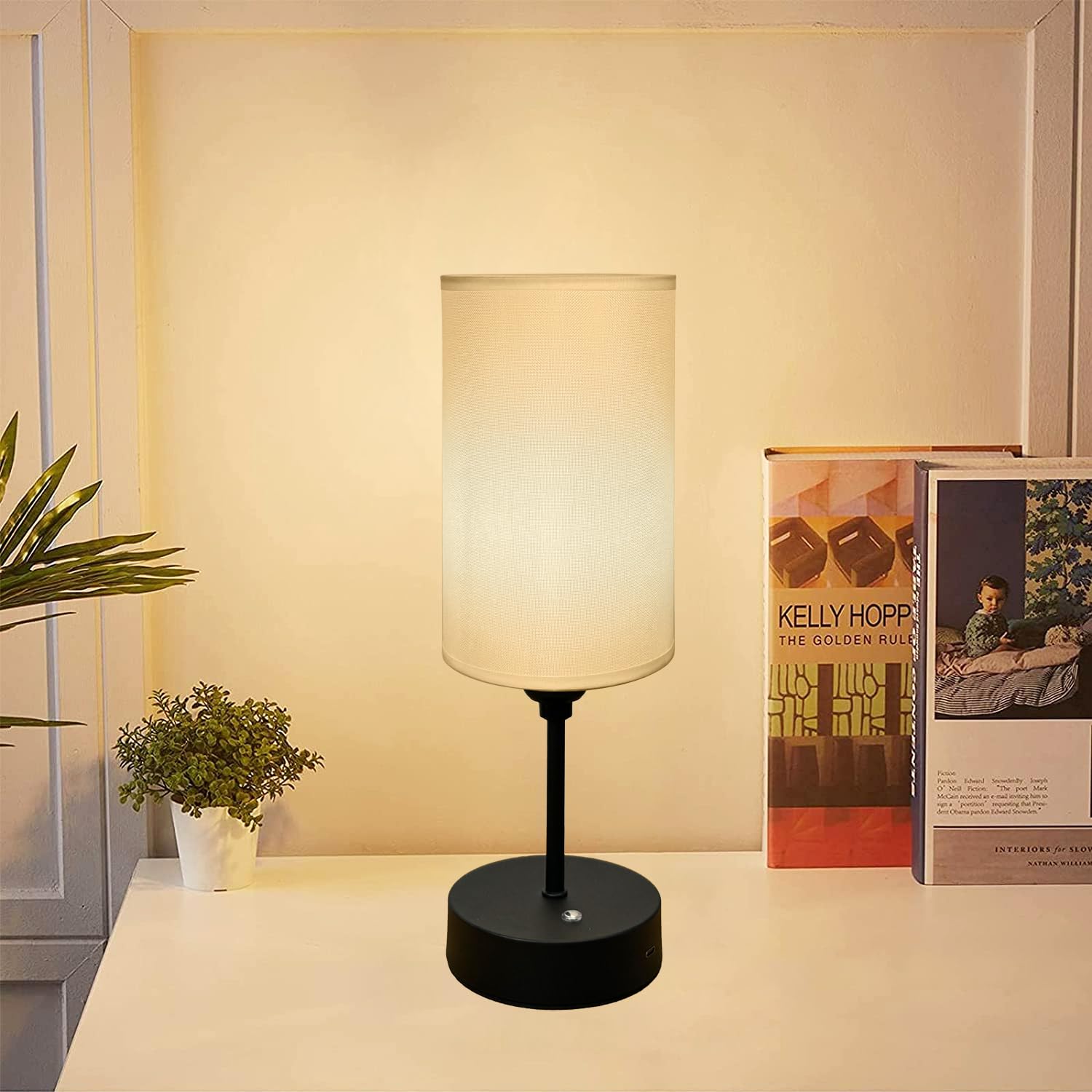 Cordless Lamps Table Lamp Warm Small Light Bedroom Office Desk Battery Operated Rechargeable Dimmable Touch 5000Mah Led Portable