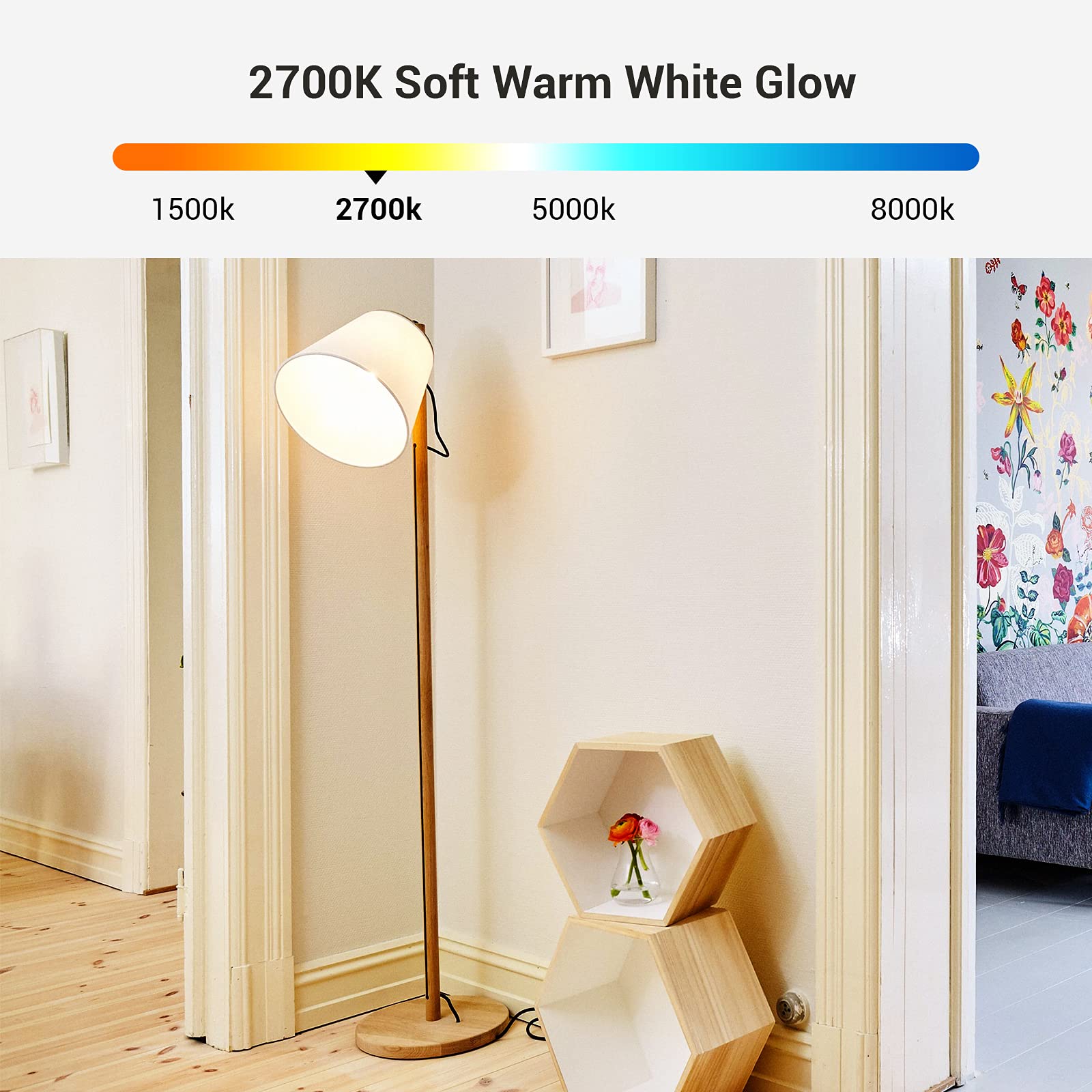 DEWENWILS GU24 LED Light Bulb, 60W Equivalent, Dimmable, 9W 800 Lumens, 2700K Warm White, 4 Pack, Plastic