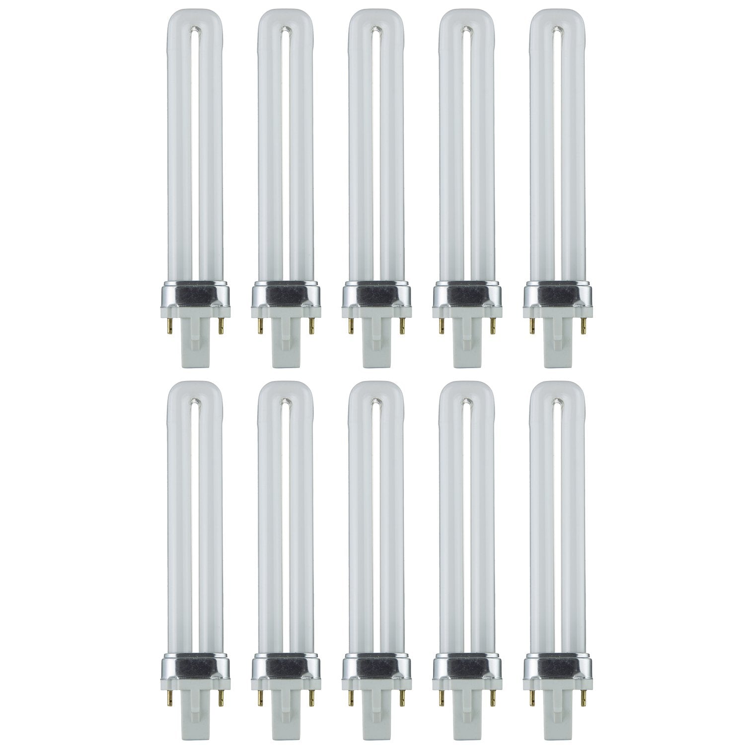 Sunlite PL9/SP30K Compact Fluorescent PL 2-Pin Single U-Shaped Twin Tube, 9 Watts, 120 Volts, 530 Lumens, 3000K Warm White, 2-Pi