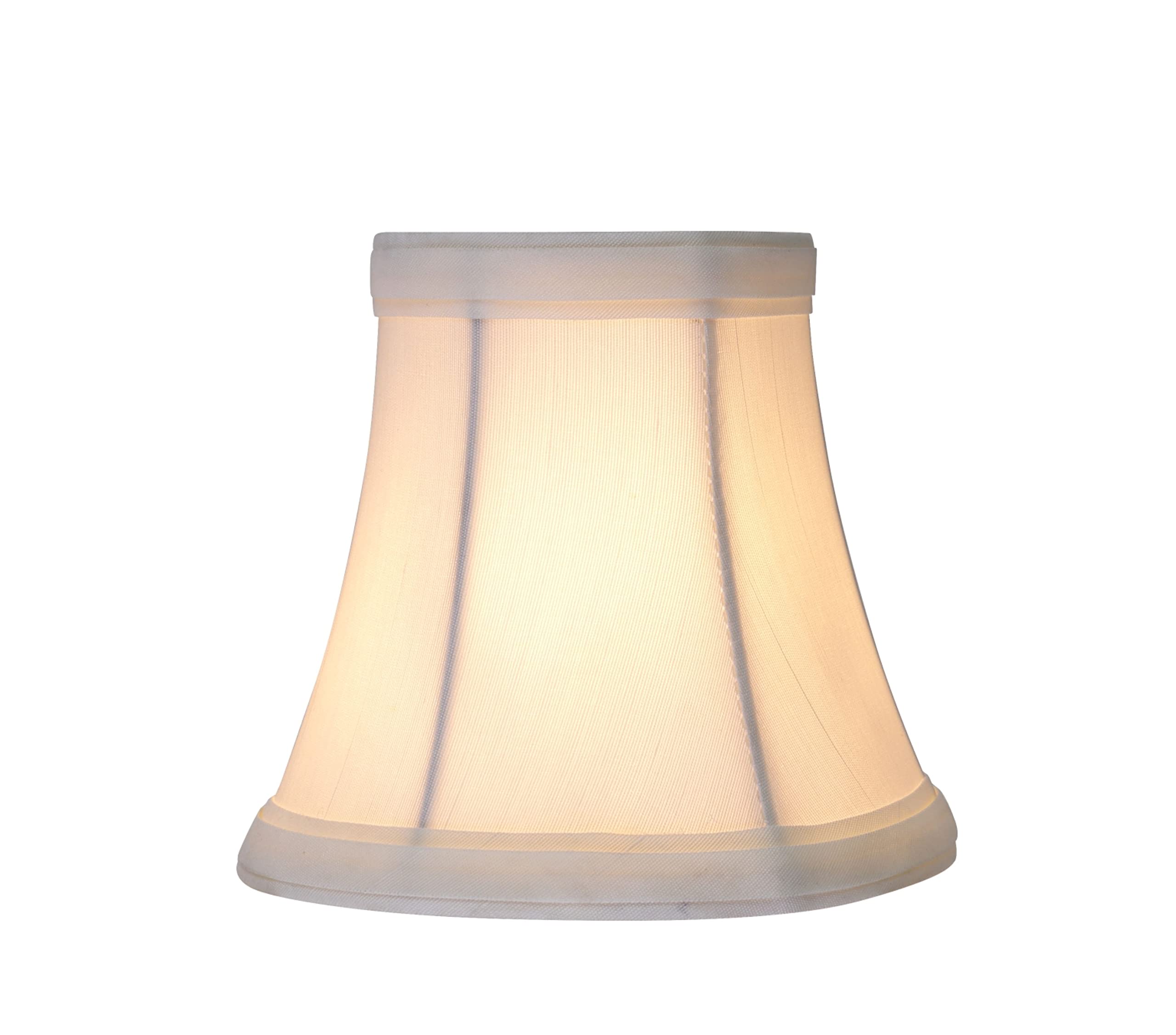 Aspen Creative 30035-2A, Bell Clip-On Chandelier Lamp Shade, Off-White, 3&quot; Top X 5&quot; Bottom X 4-1/2&quot; Slant Height, Set Of 2