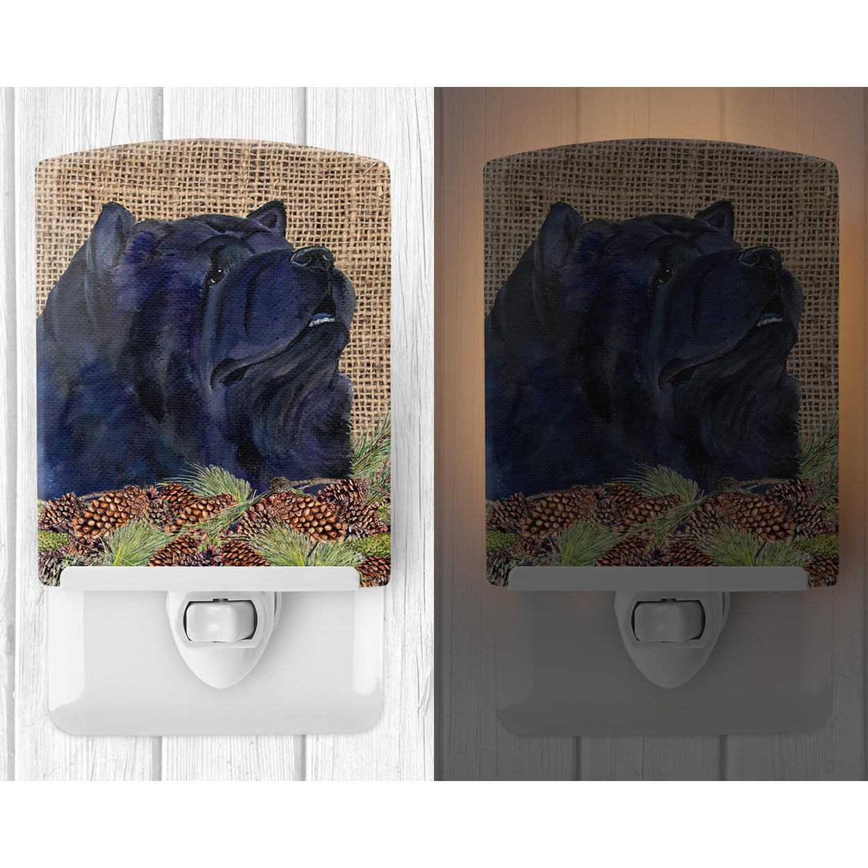 Carolines Treasures Ceramic Night Light Chow Chow Design, UL-Certified, 6x4x3 inches, Multicolor, Model SS4090CNL