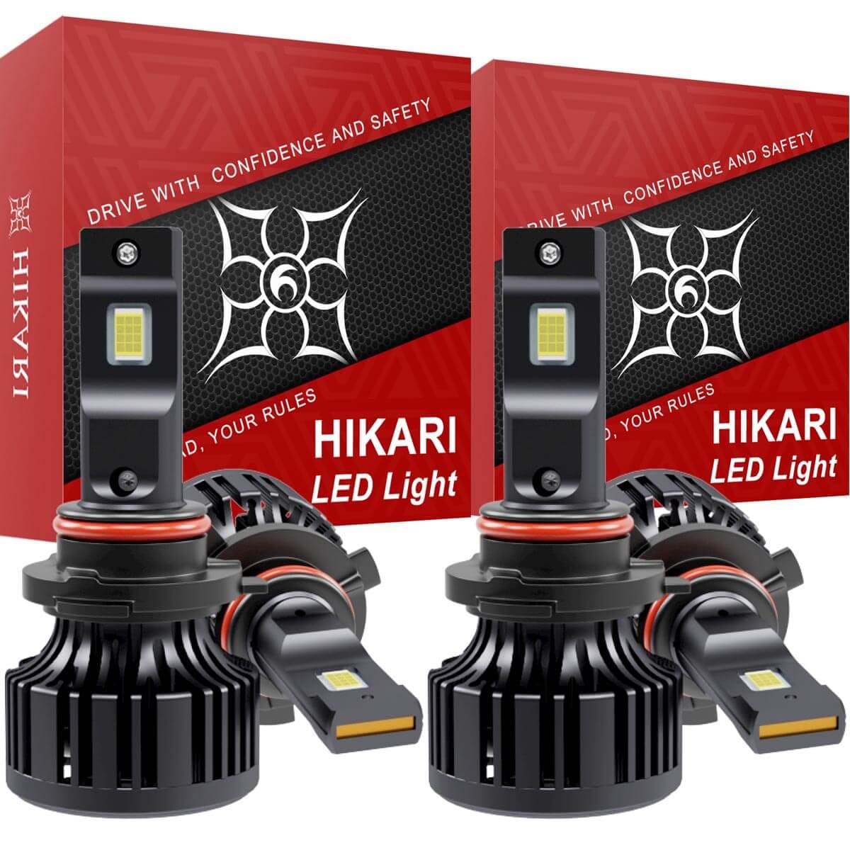 HIKARI WINGS LED Fog Light, 50000LM, 9005/HB3 & 9006/HB4, 45W, 6000K Cool White, IP68