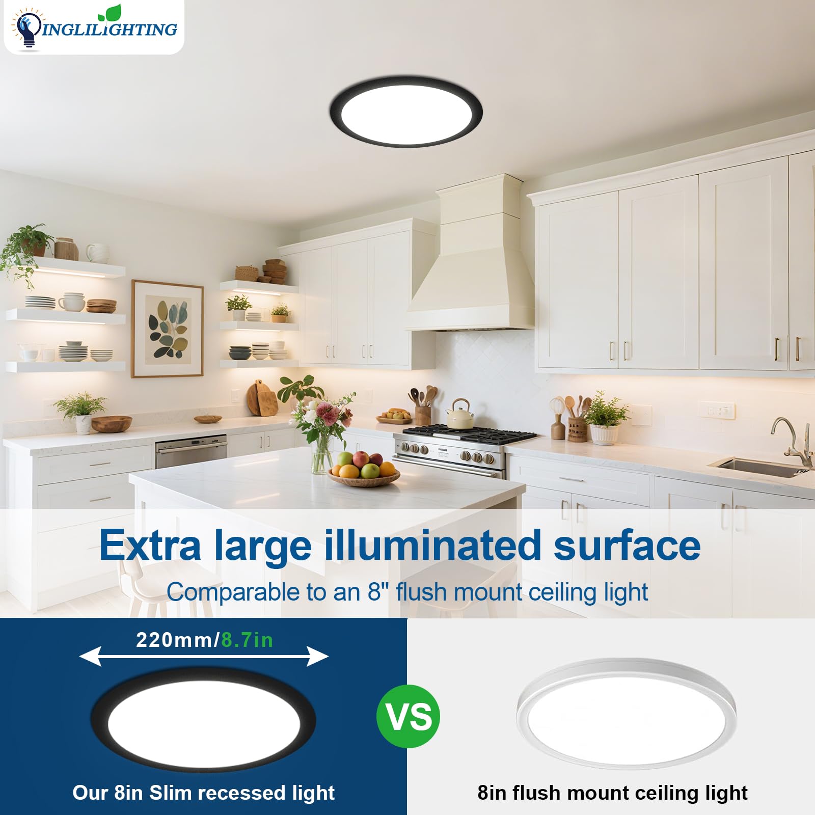 Dllt Led Recessed Ceiling Lights: Black 12 Pack 6 Inch 5Cct Ultra-Thin Lighting With Junction Box For Bedroom - 1200Lm Brightness 12W Eqv 110W Dimmable Canless Wafer Downlight With Etl&Fcc